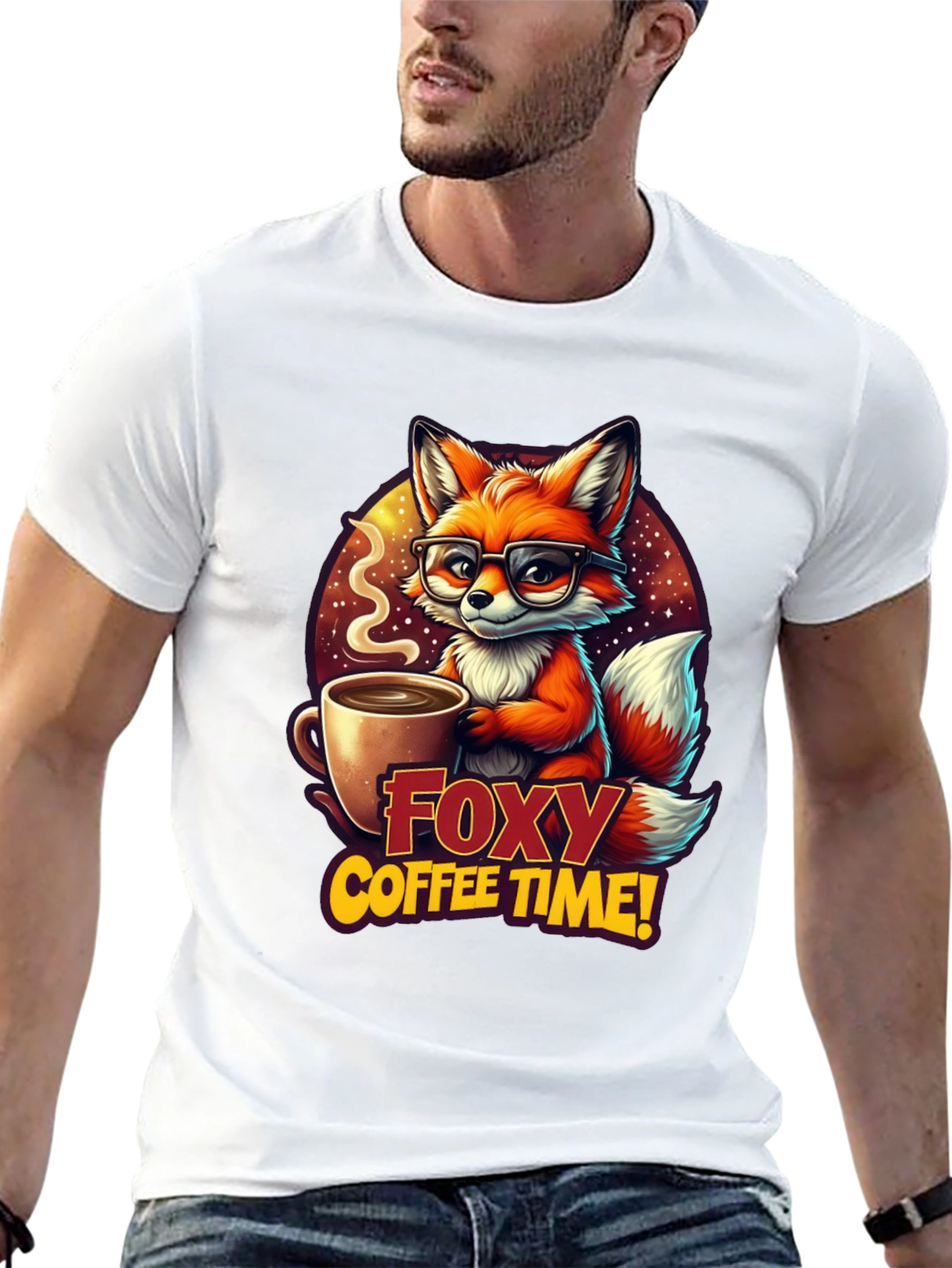 Black Foxy Coffee Time Graphic T-Shirt view 13