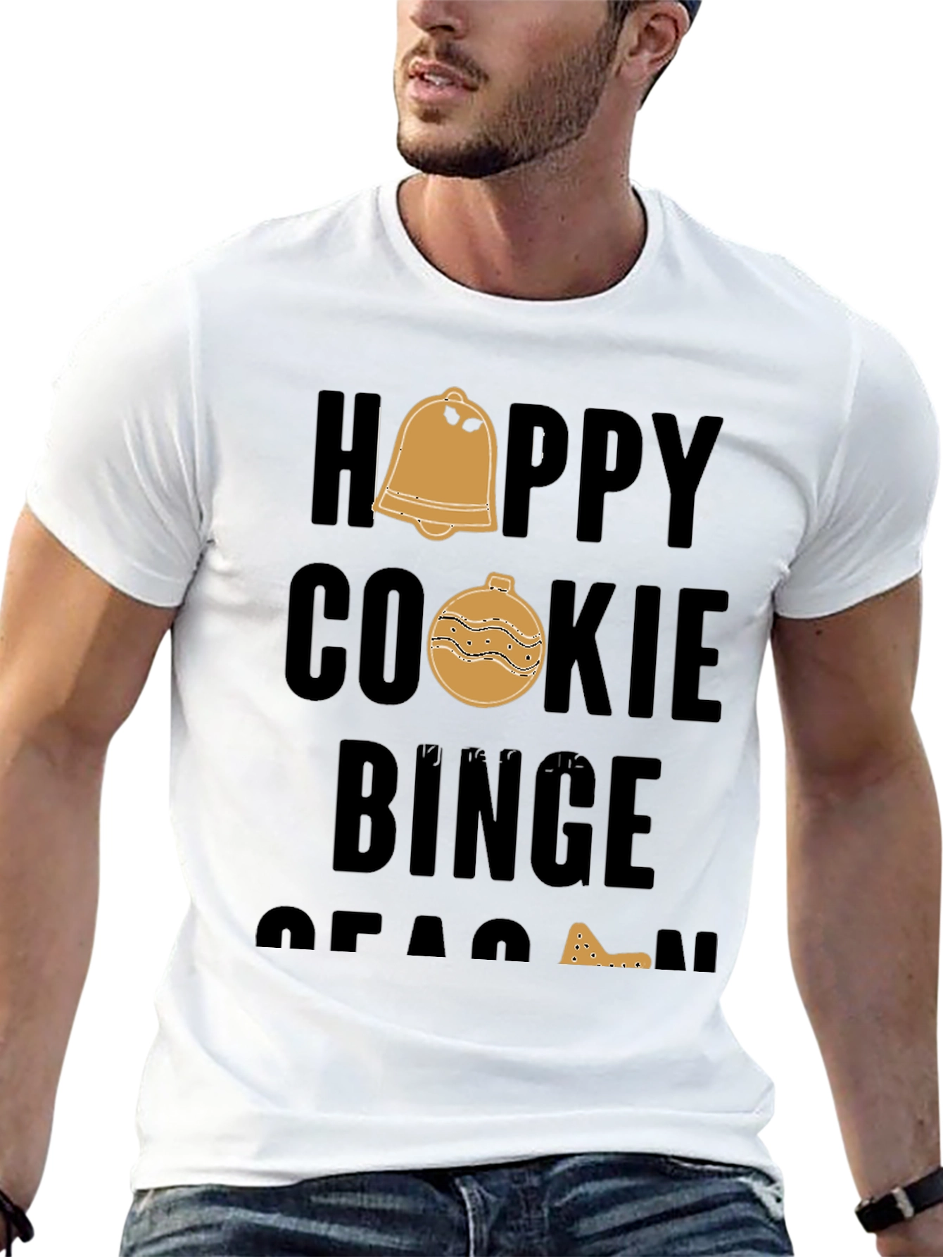 Black Happy Cookie Binge Season Black T-Shirt view 13