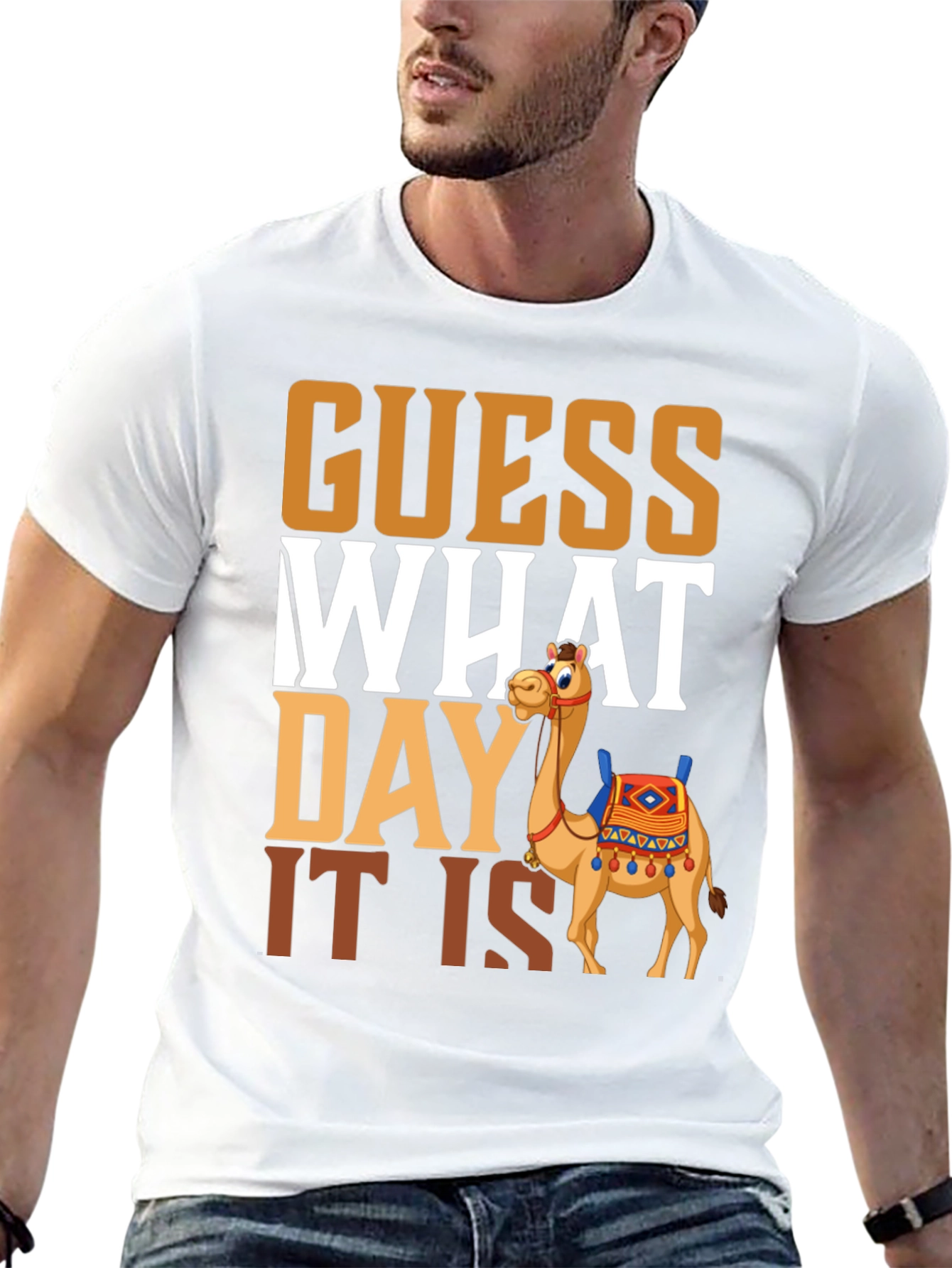 Black Guess What Day It Is Camel Hump Day T-Shirt view 13