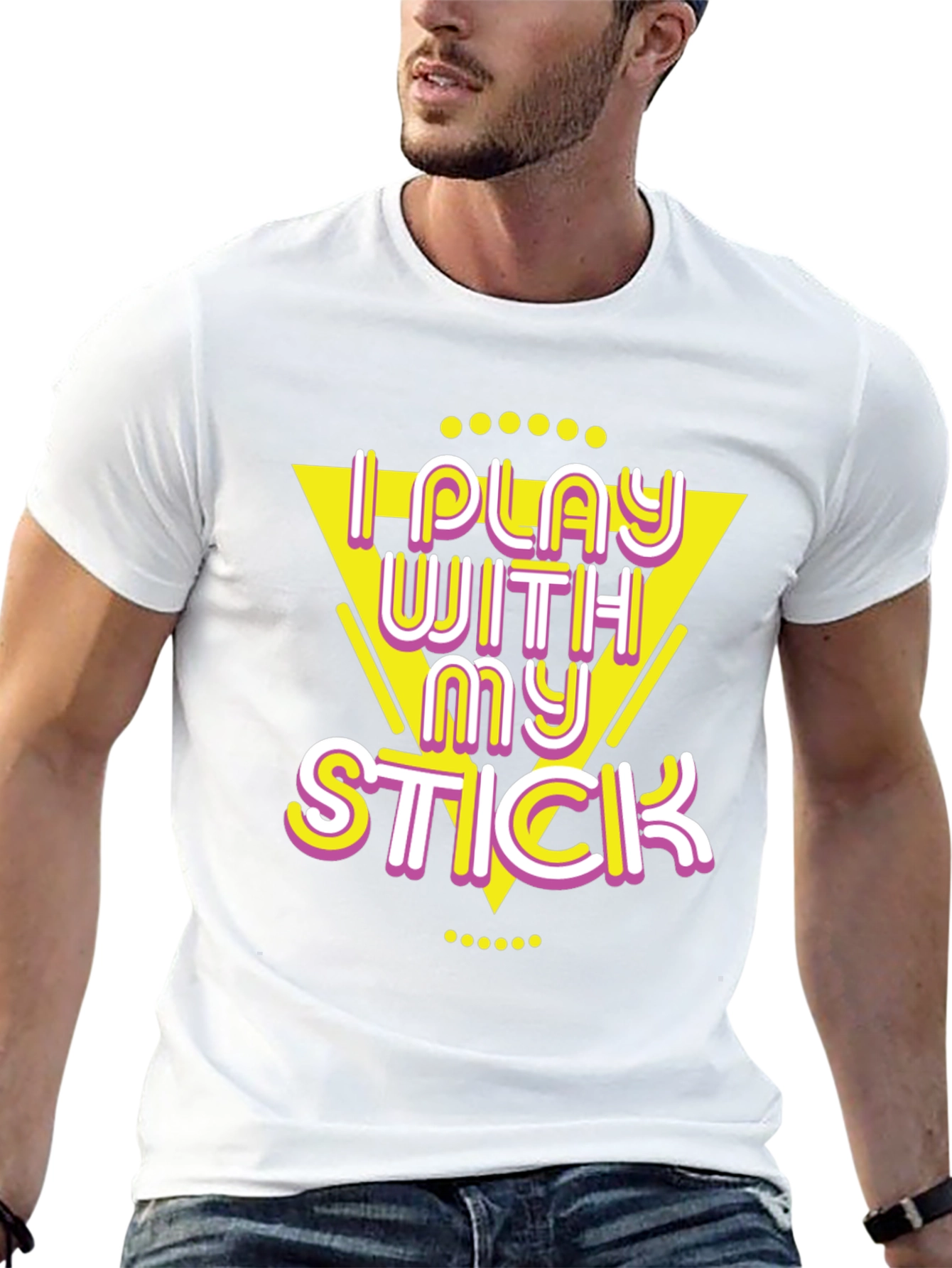 Black I Play With My Stick Graphic Tee view 13
