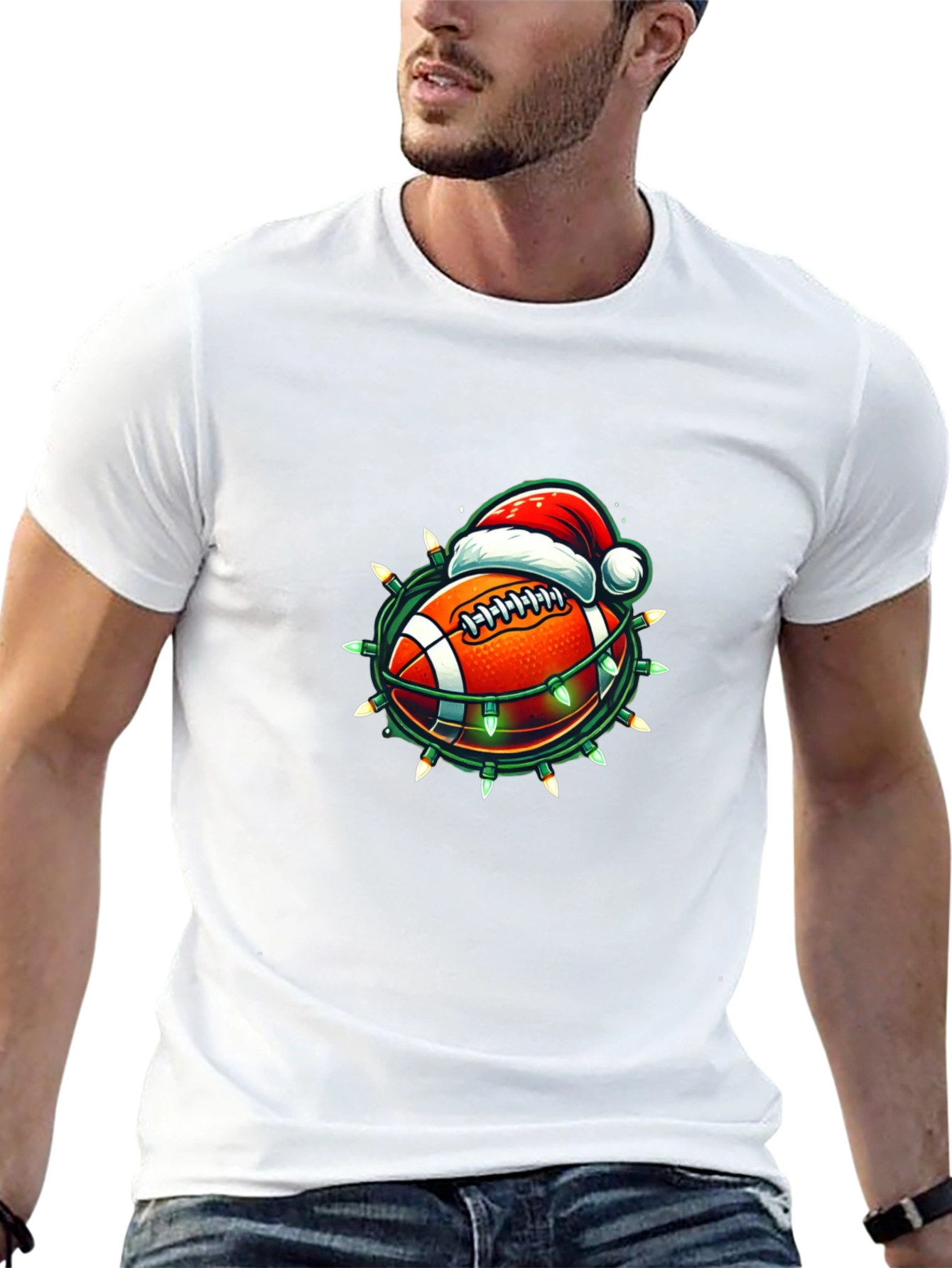 Black Festive Football T-Shirt view 13