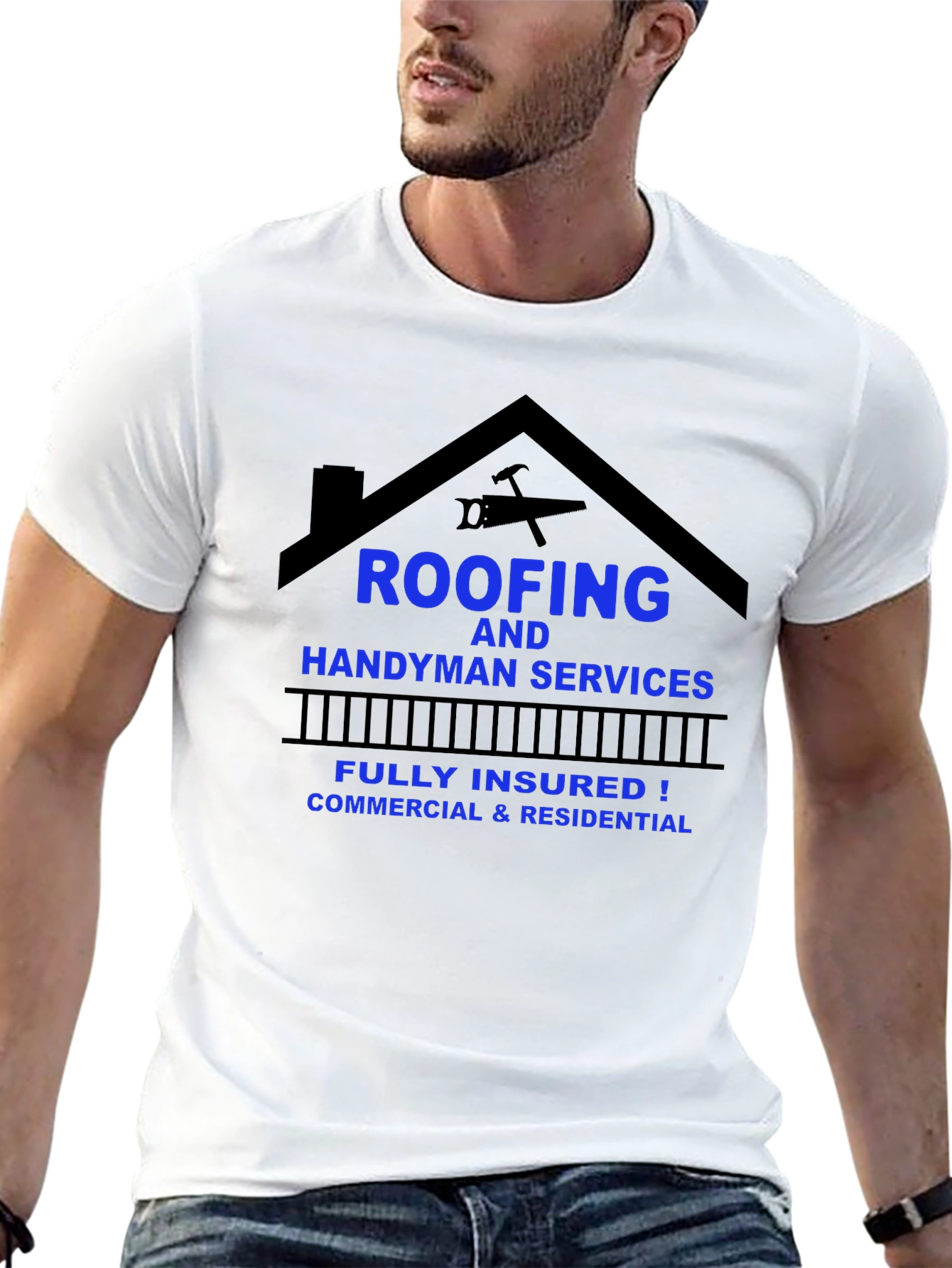 Black Roofing & Handyman Services T-Shirt view 13