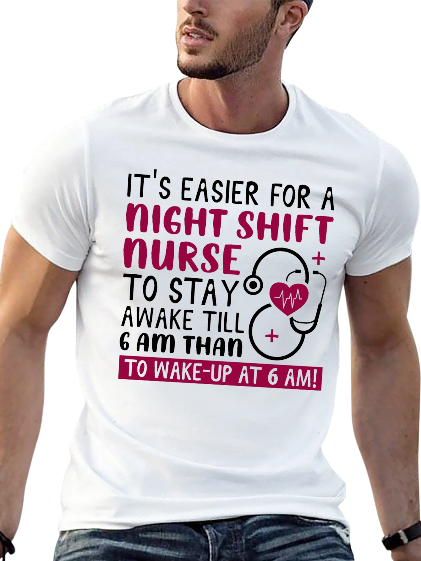 Black Night Shift Nurse T-Shirt view 13