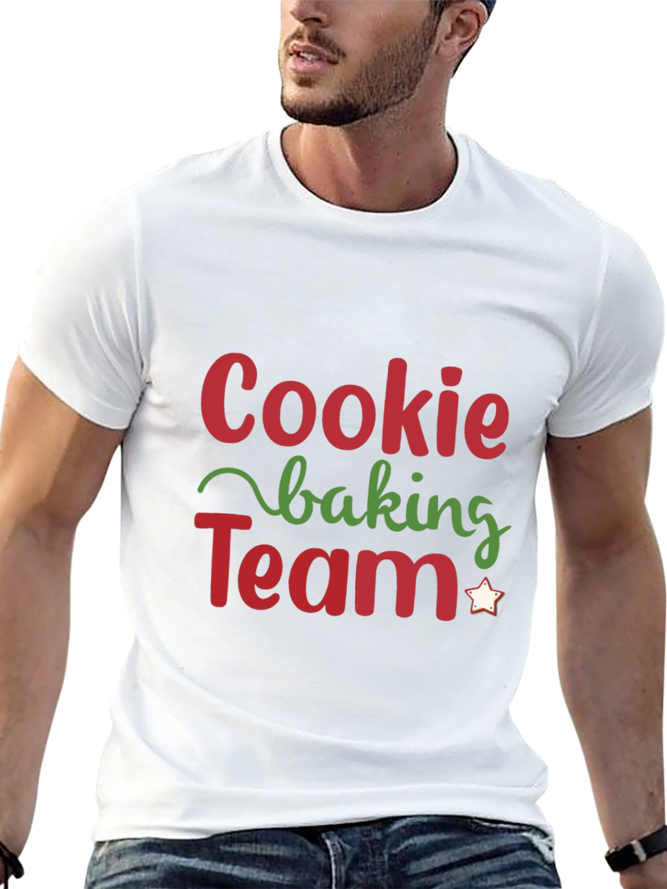Black Cookie Baking Team Holiday T-Shirt view 13