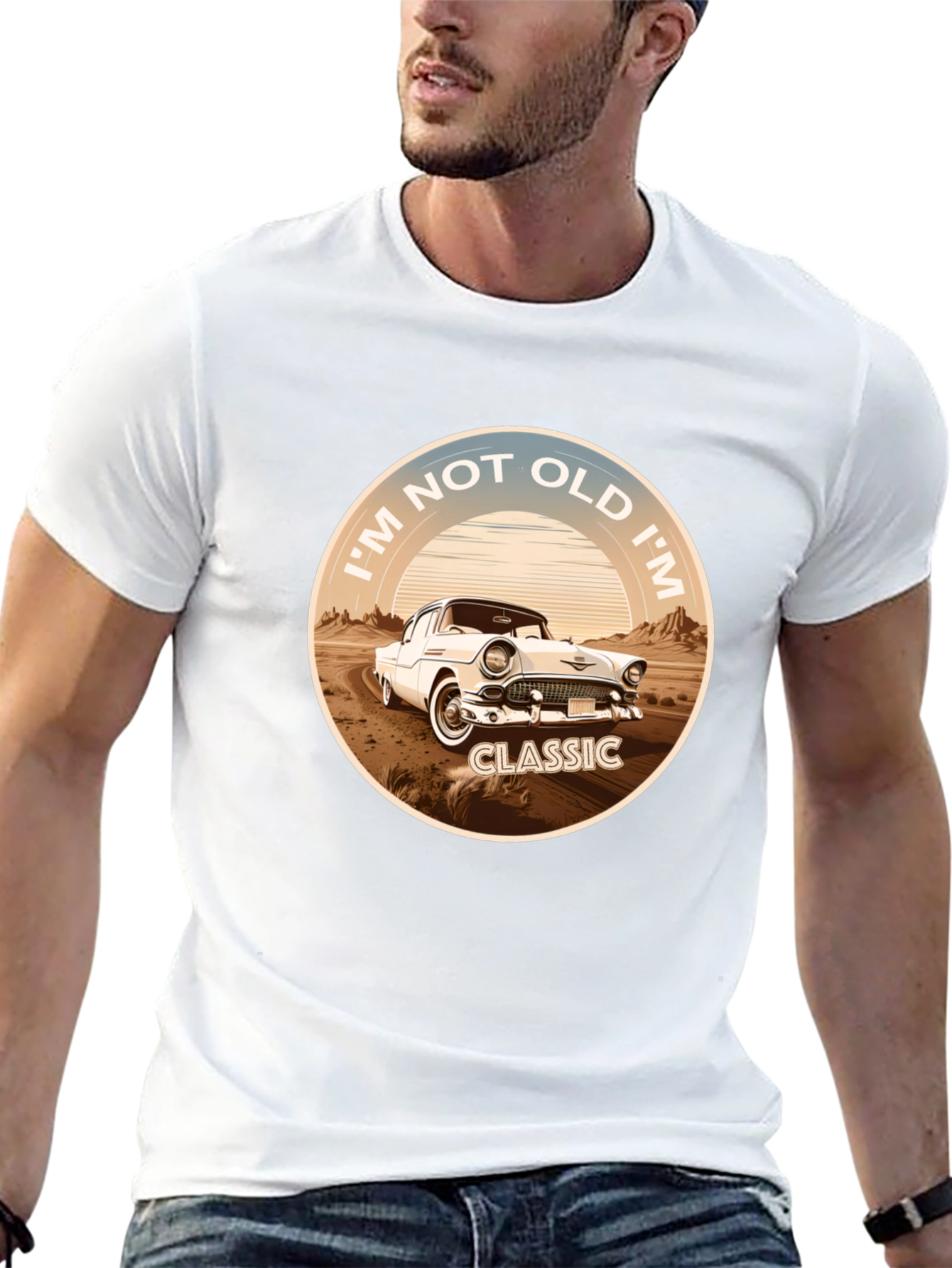 Black Classic Car Graphic T-Shirt - I'm Not Old, I'm Classic view 13