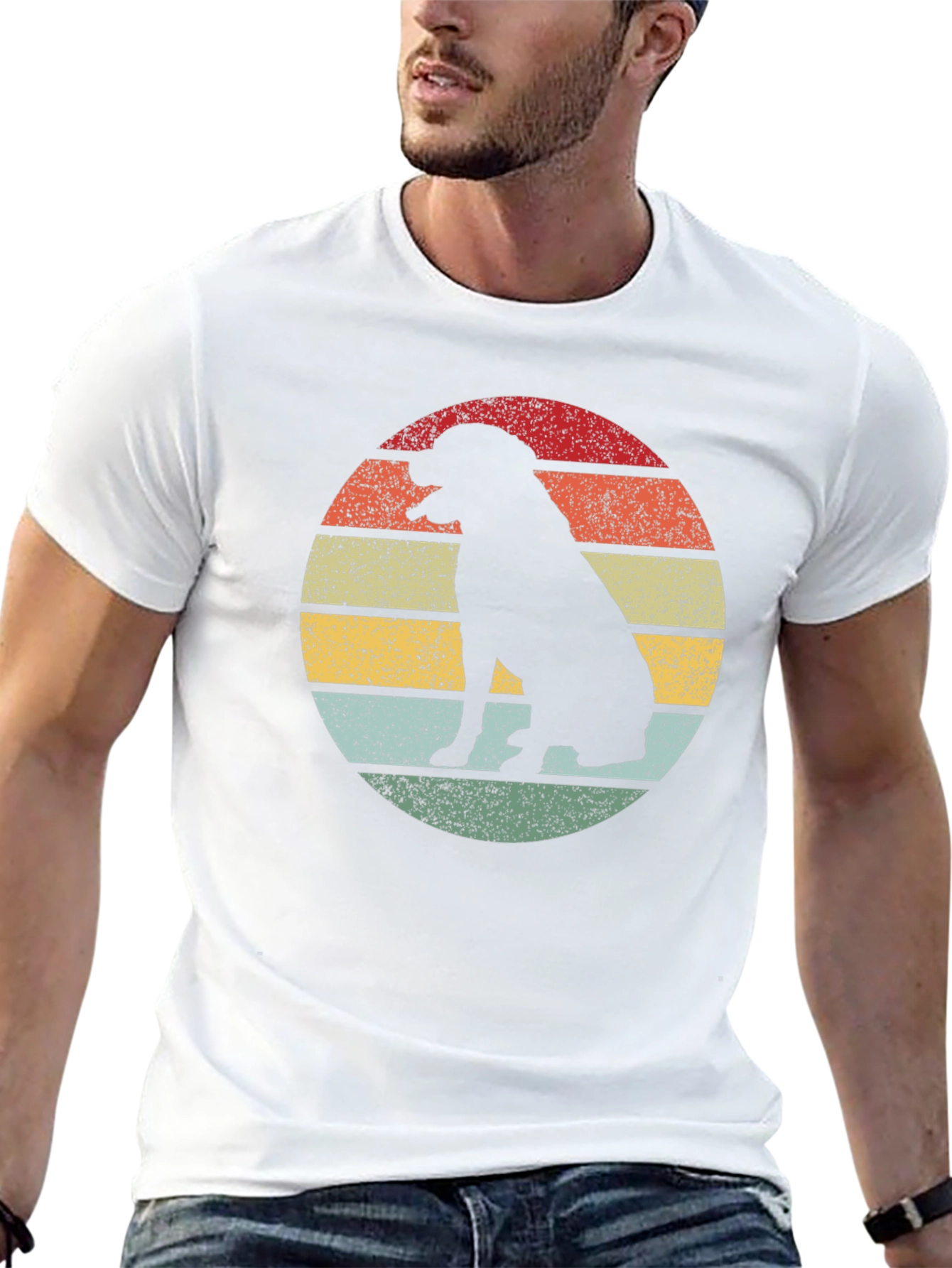 Black Retro Dog Silhouette T-Shirt - Vintage Style Graphic Tee view 13