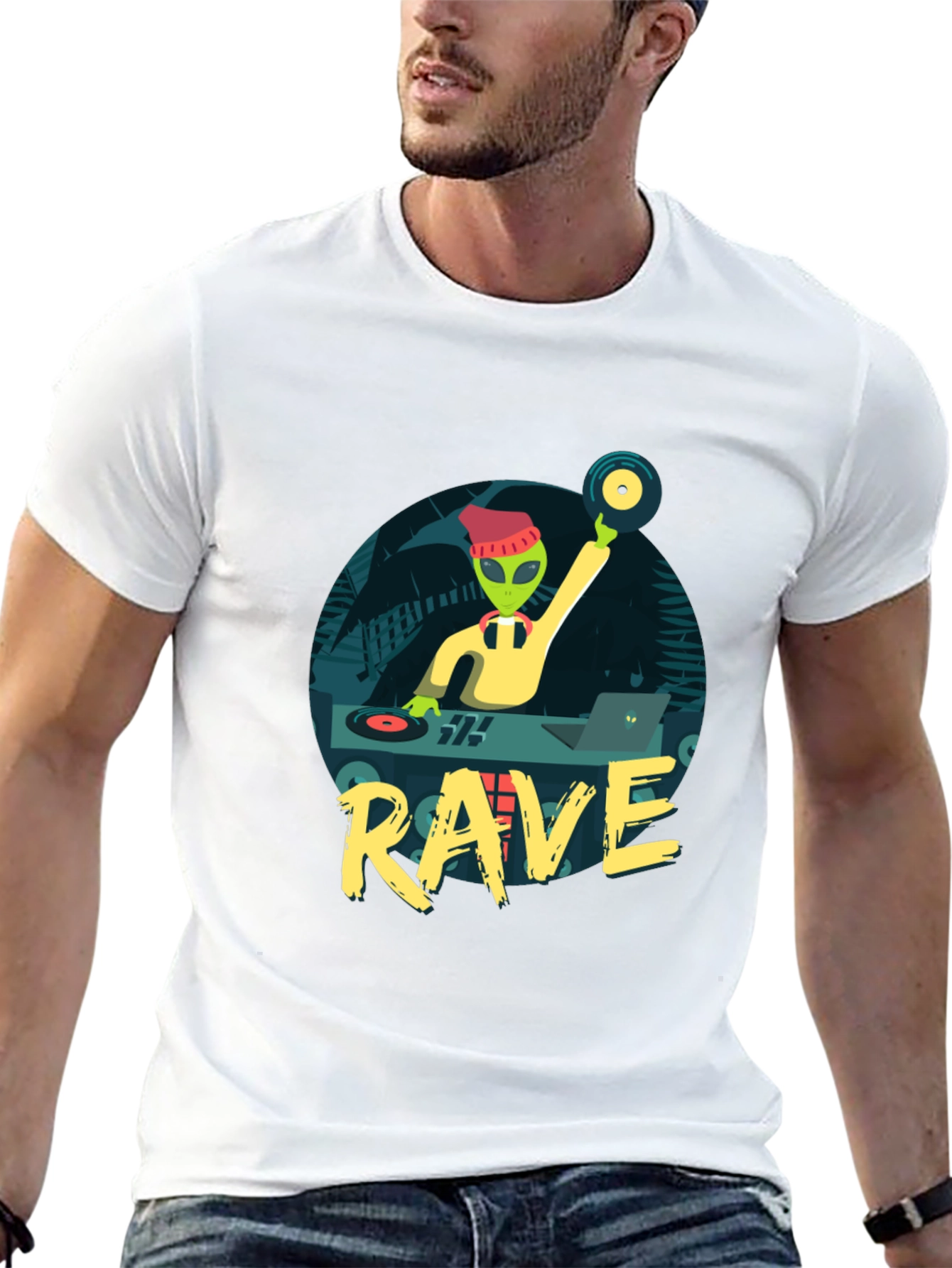 Black Alien DJ Rave T-Shirt view 13