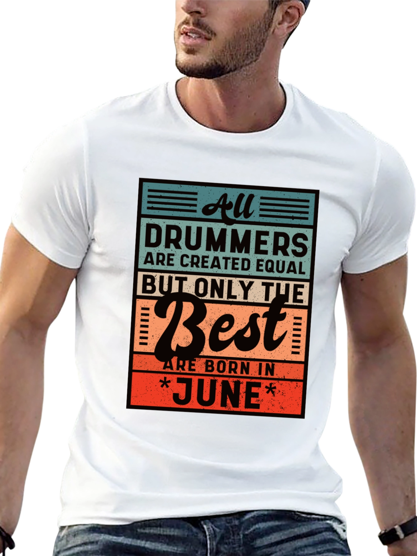 Black Drummers Born in June T-Shirt view 13