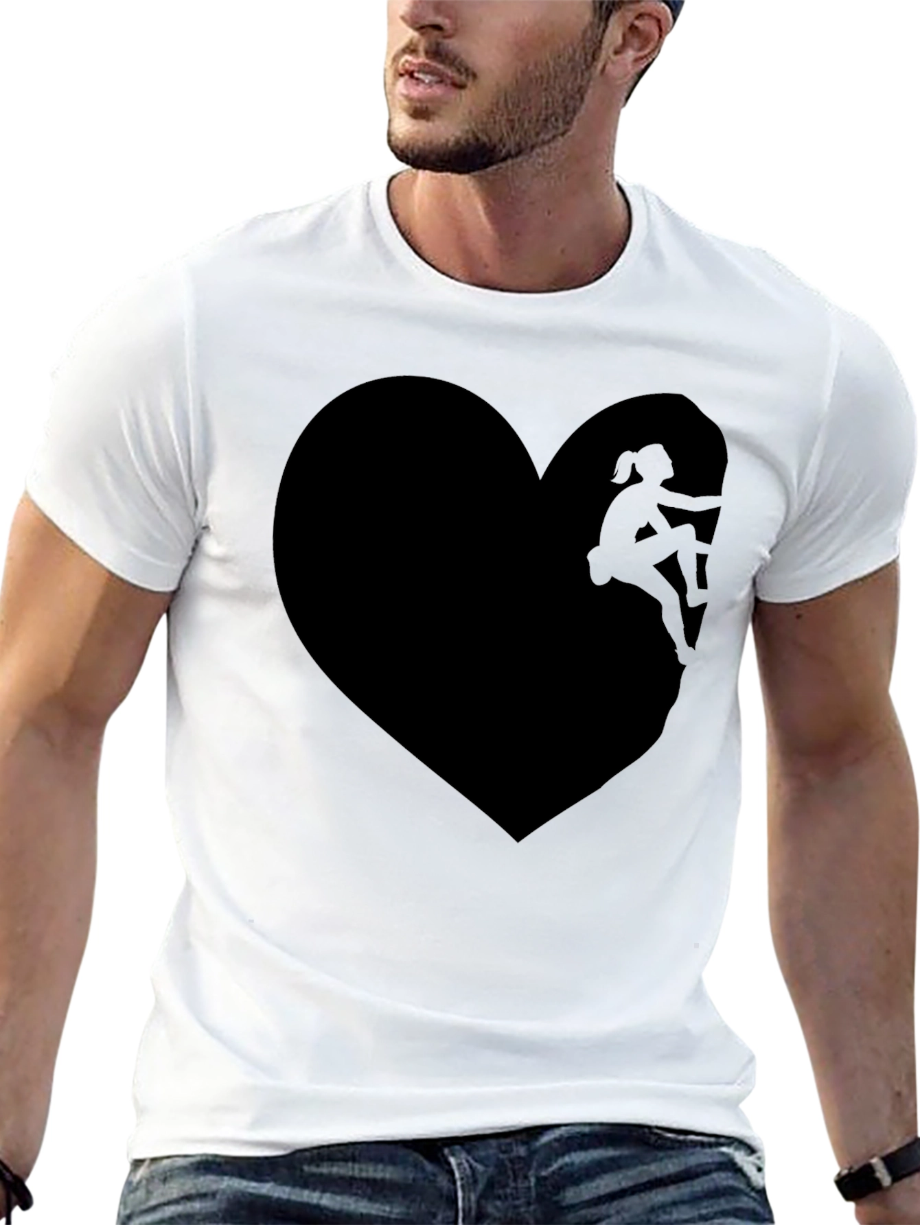 Black Climbing Heart T-Shirt - Passionate Ascent view 13