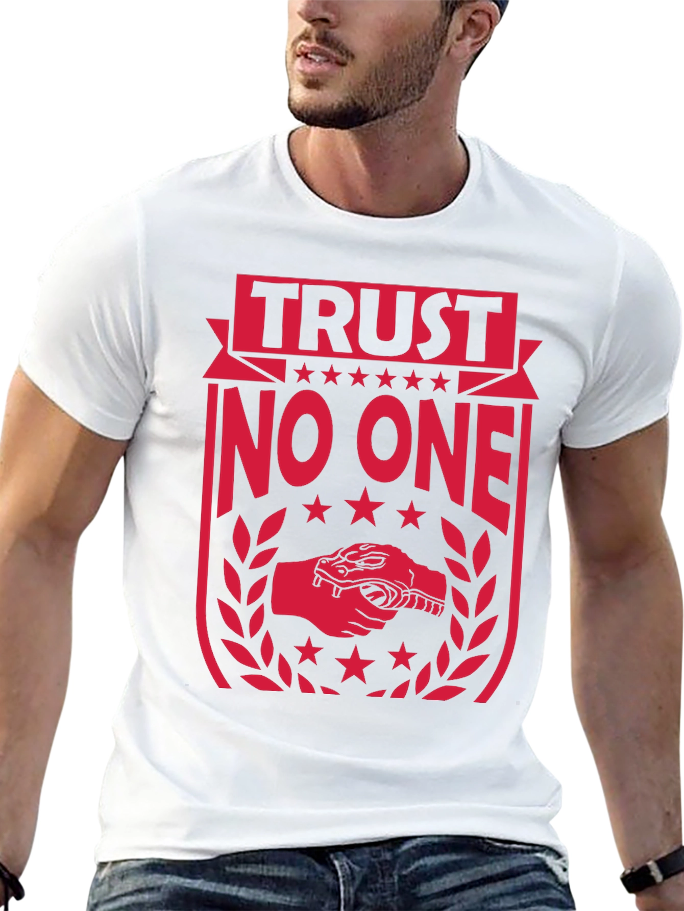 Black Trust No One Graphic Tee - Black Cotton view 13
