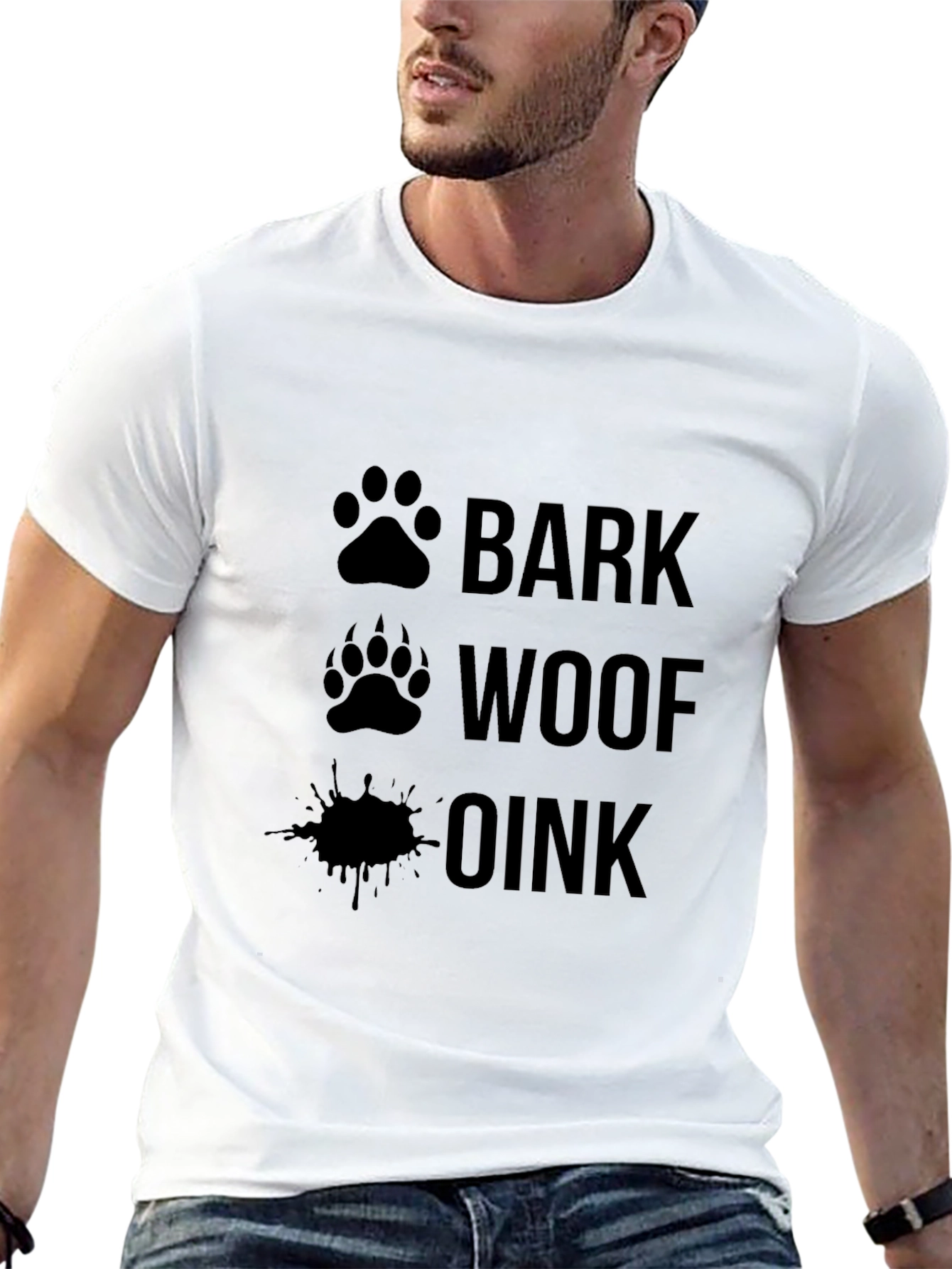 Black Bark Woof Oink T-Shirt Funny Animal Sounds Tee view 13