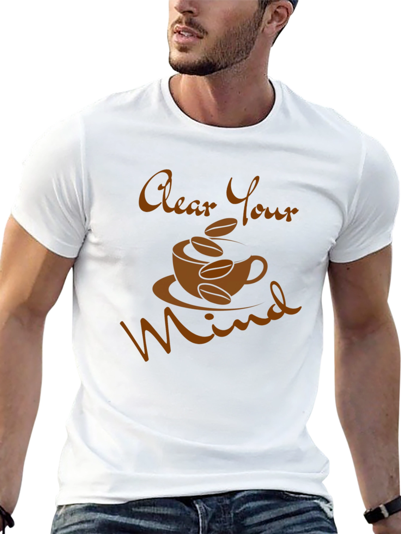 Black Clear Your Mind Coffee T-Shirt view 13