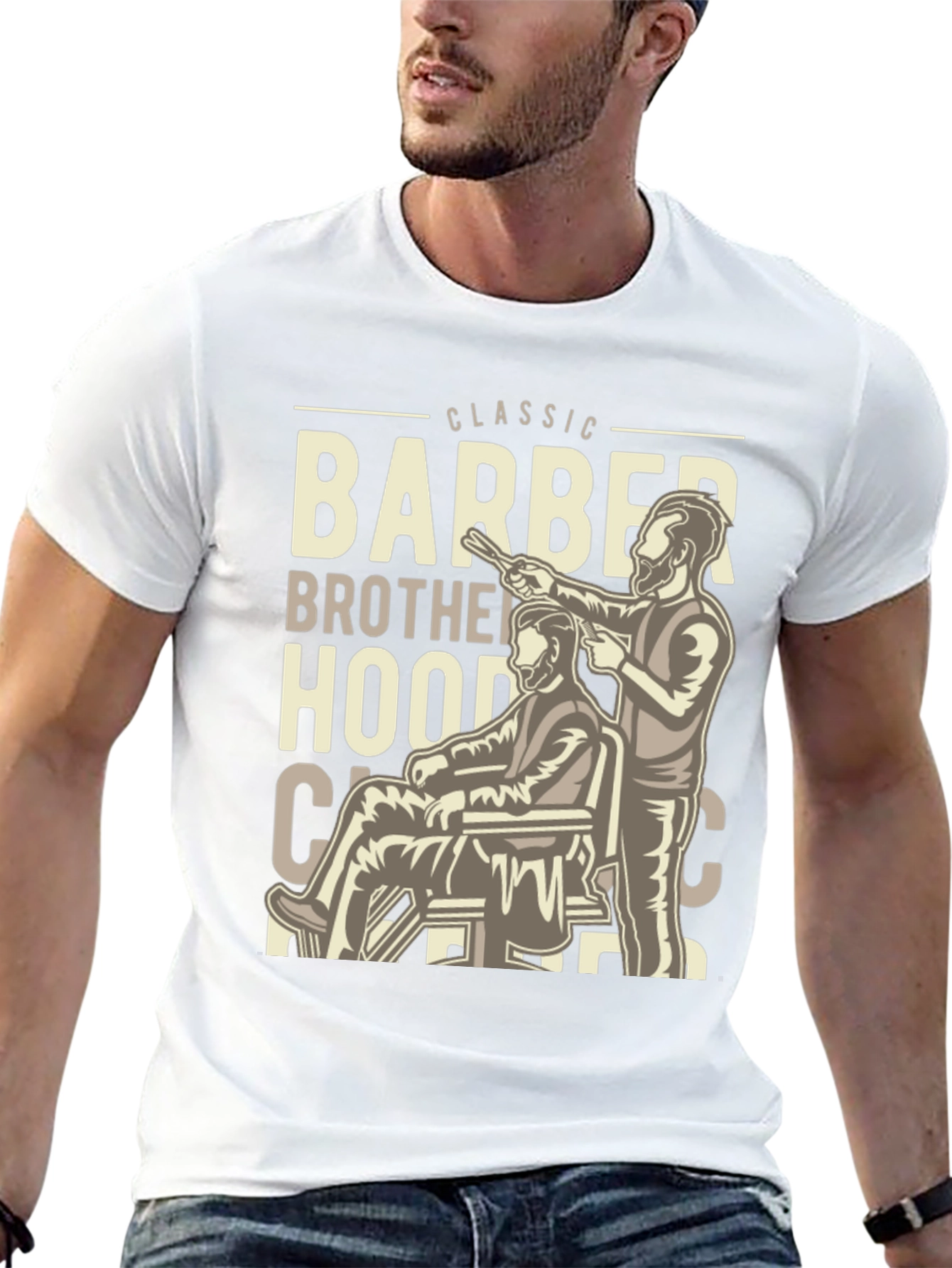 Black Classic Barber Brotherhood Tee view 13