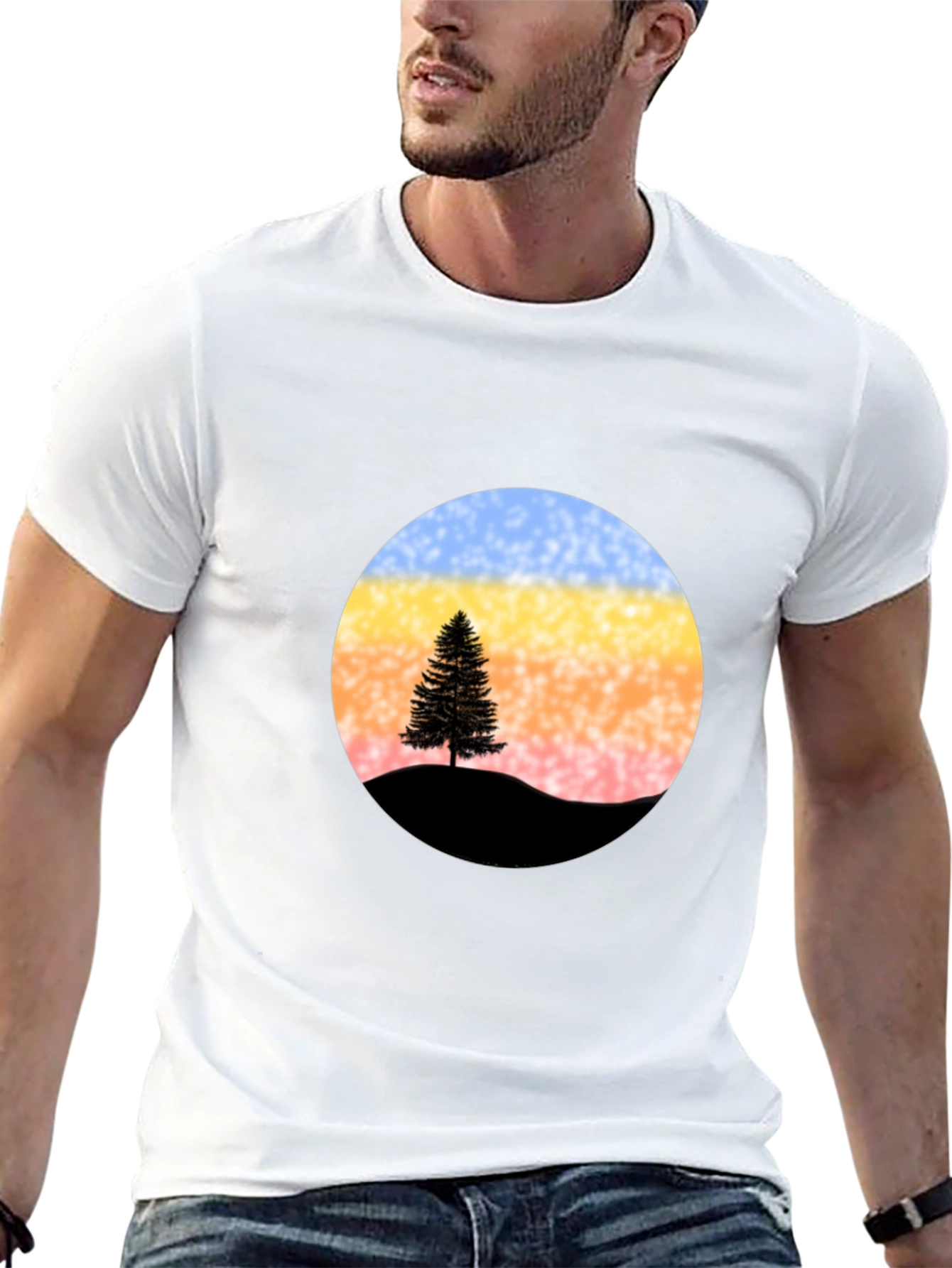 Black Sunset Tree Graphic Tee - Stylish & Unique view 13