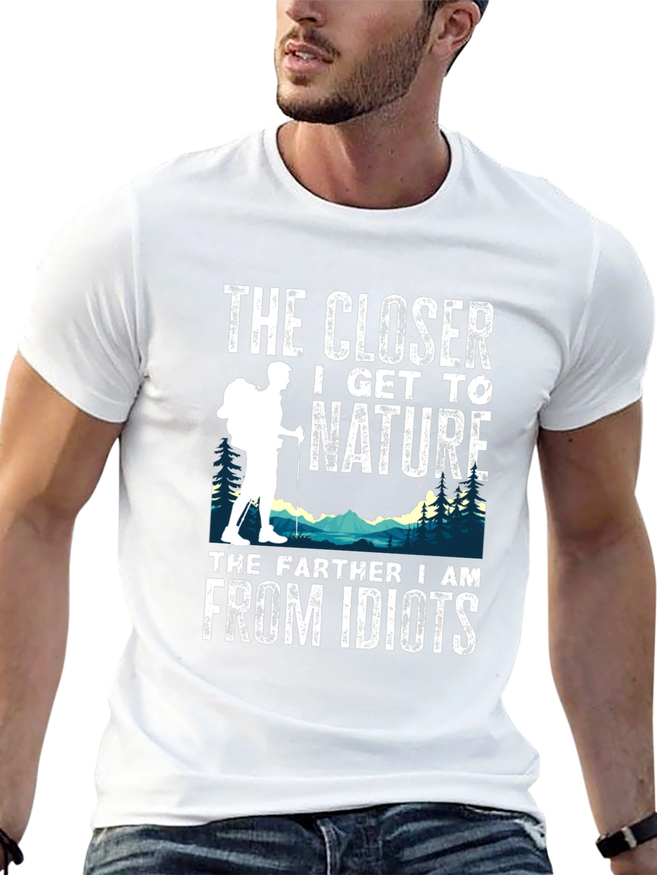 Black Nature Lover T-Shirt: The Closer I Get view 13