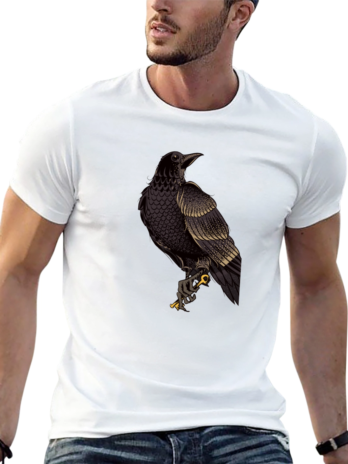 Black Raven Graphic Black T-Shirt view 13