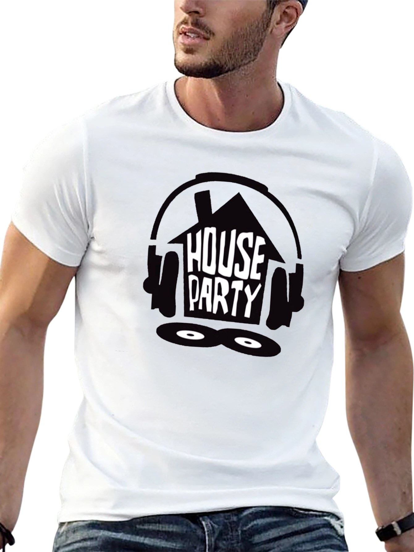 Black House Party Black Graphic Tee view 13