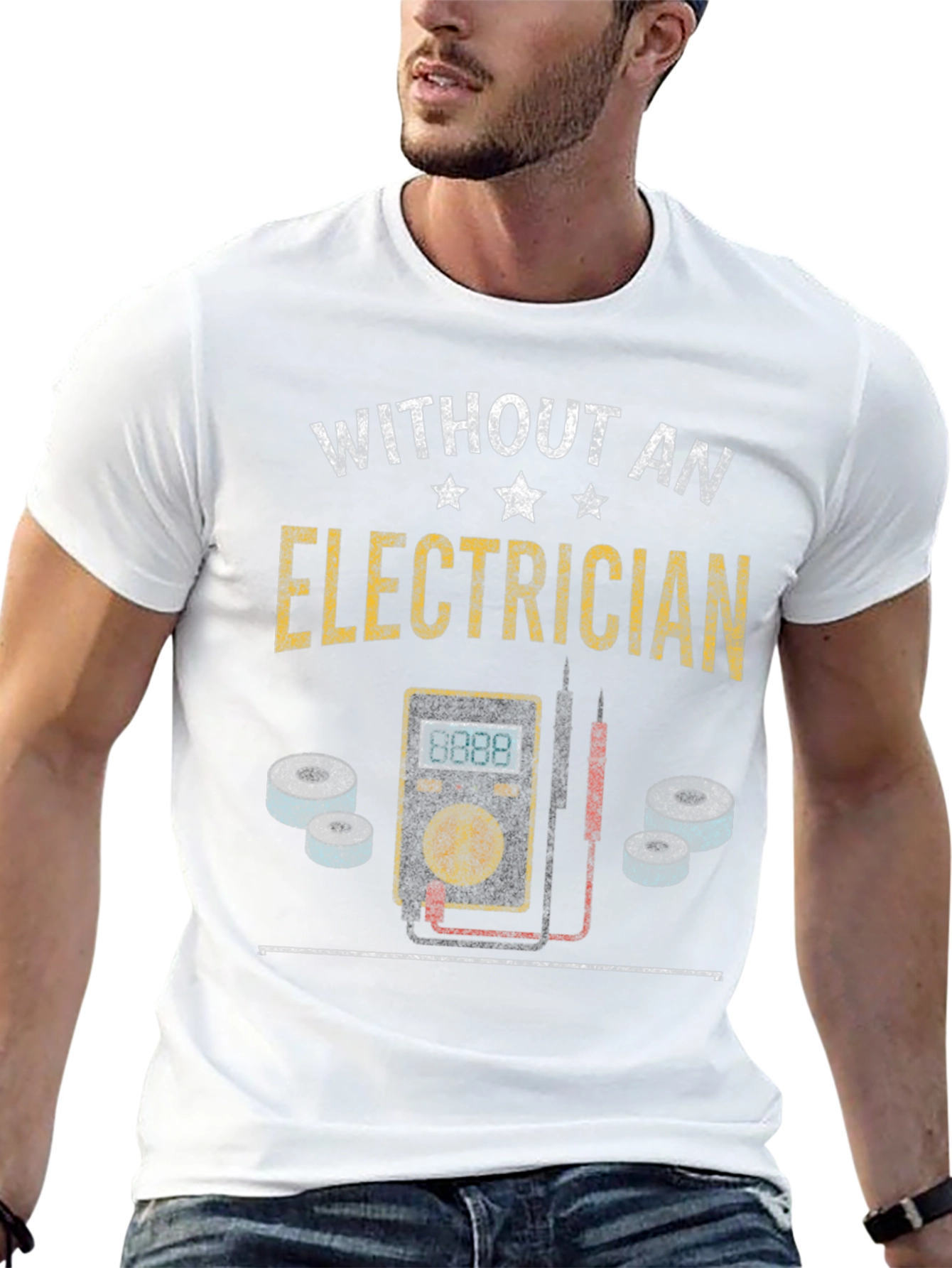 Black Electrician T-Shirt - Without an Electrician Funny Tee view 13