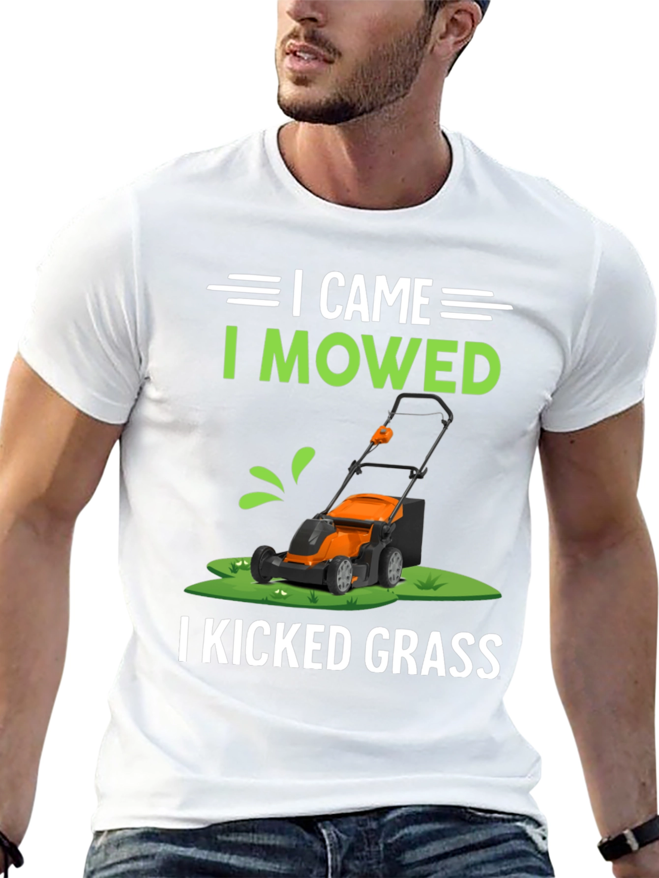 Black I Came I Mowed I Kicked Grass T-Shirt view 13