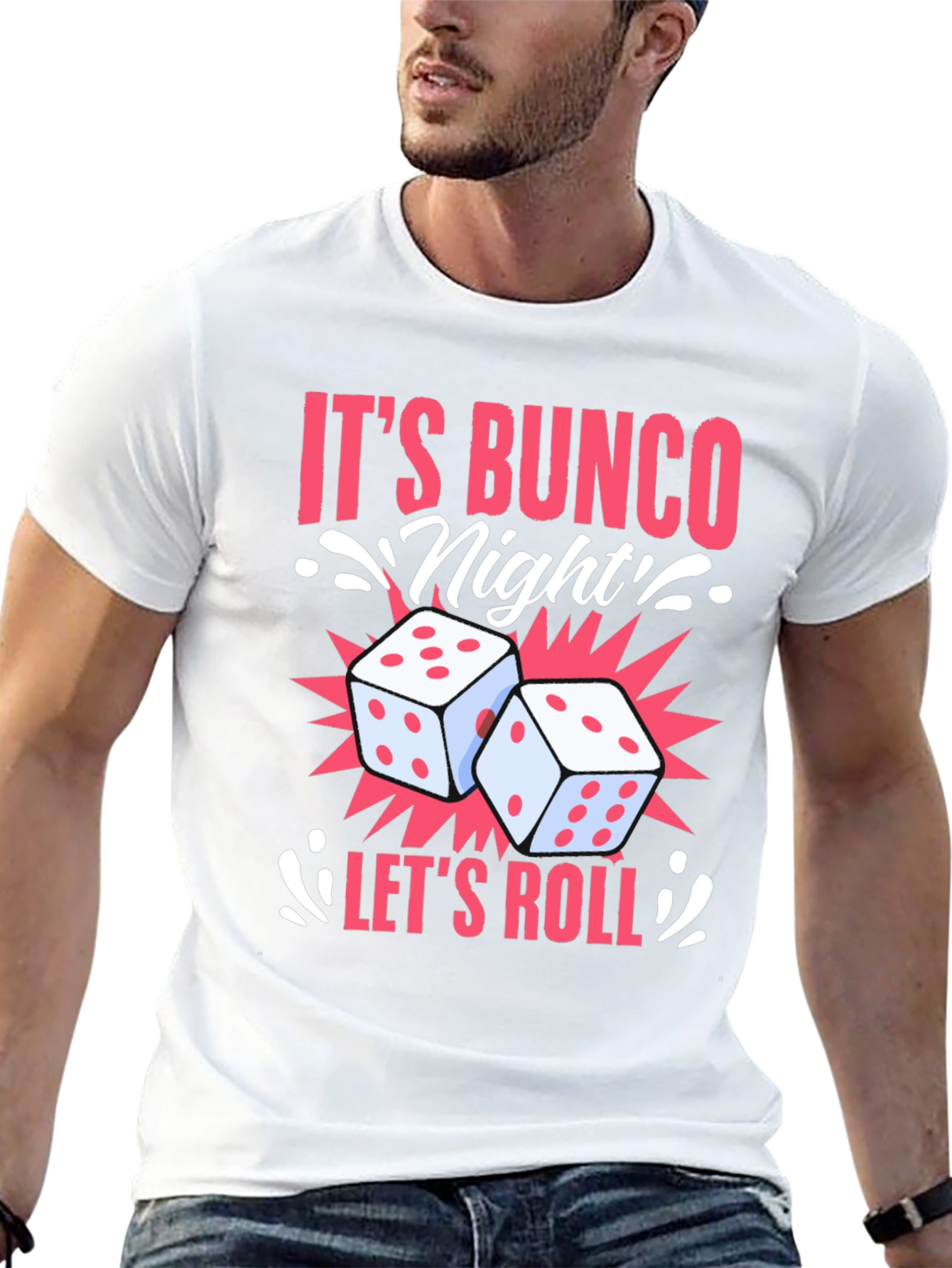 Black It's Bunco Night! Dice Graphic Tee view 13