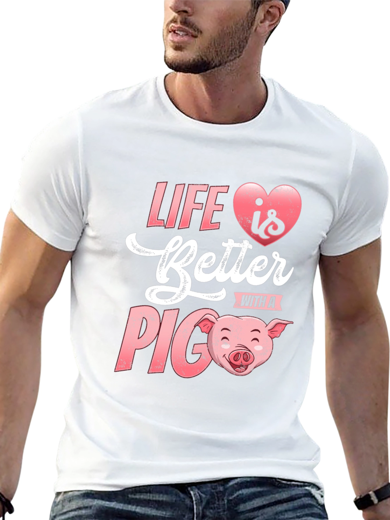 Black Life Is Better With A Pig Graphic T-Shirt view 13