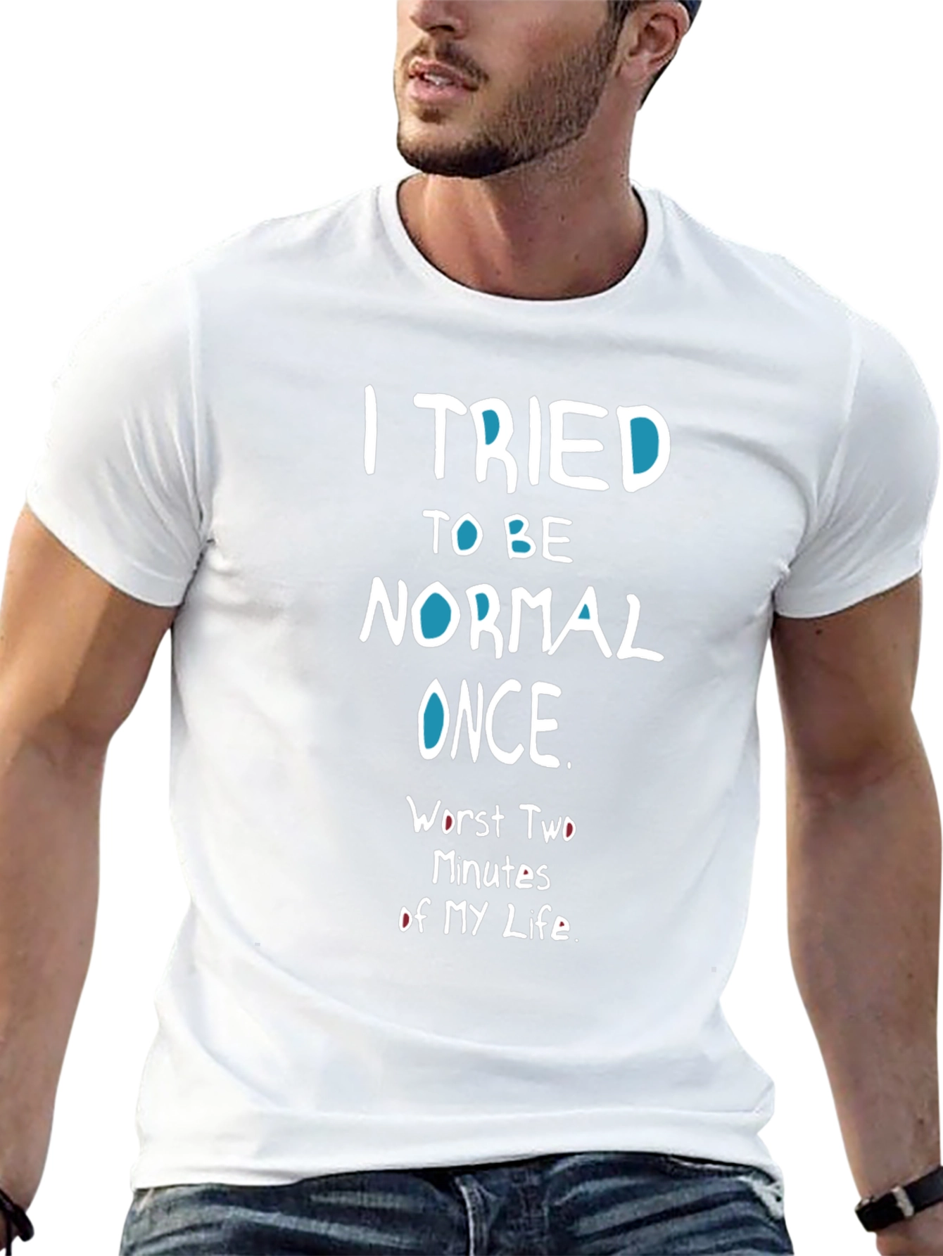Black Funny Graphic T-Shirt - I Tried To Be Normal view 13