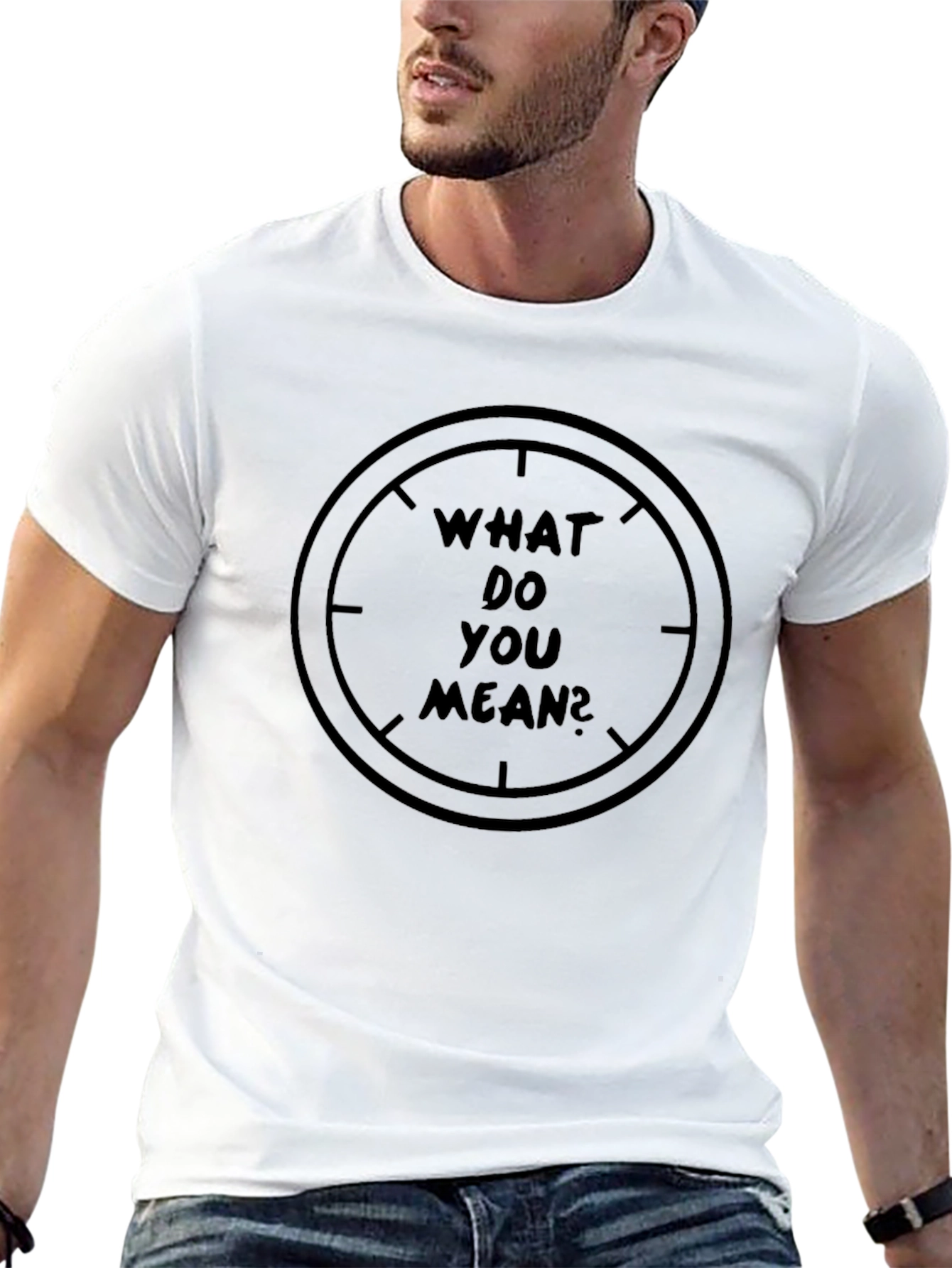 Black What Do You Mean Graphic T-Shirt view 13