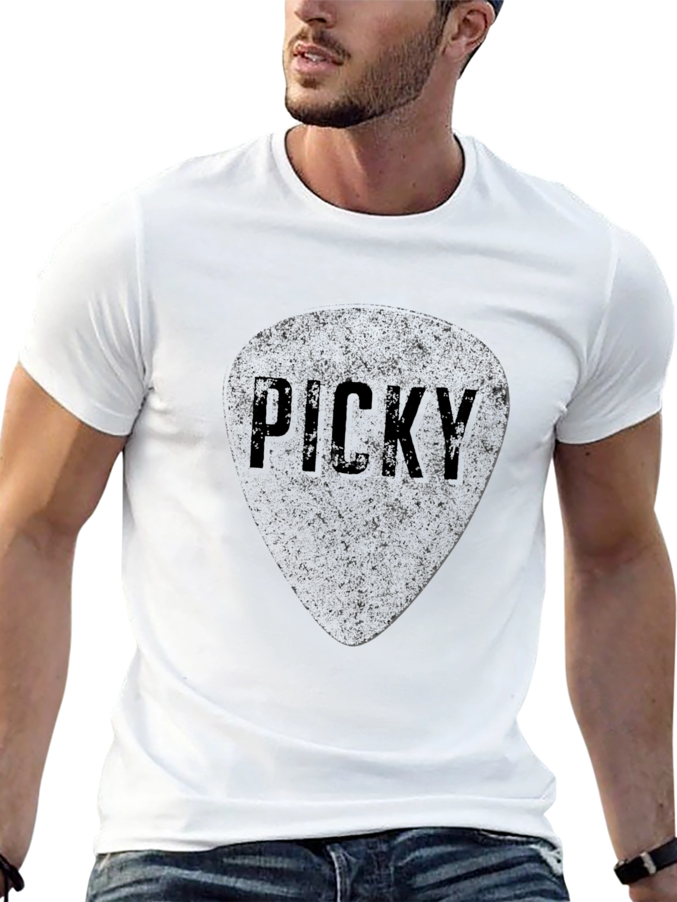 Picky Guitar Pick Graphic T-Shirt - Black - 13