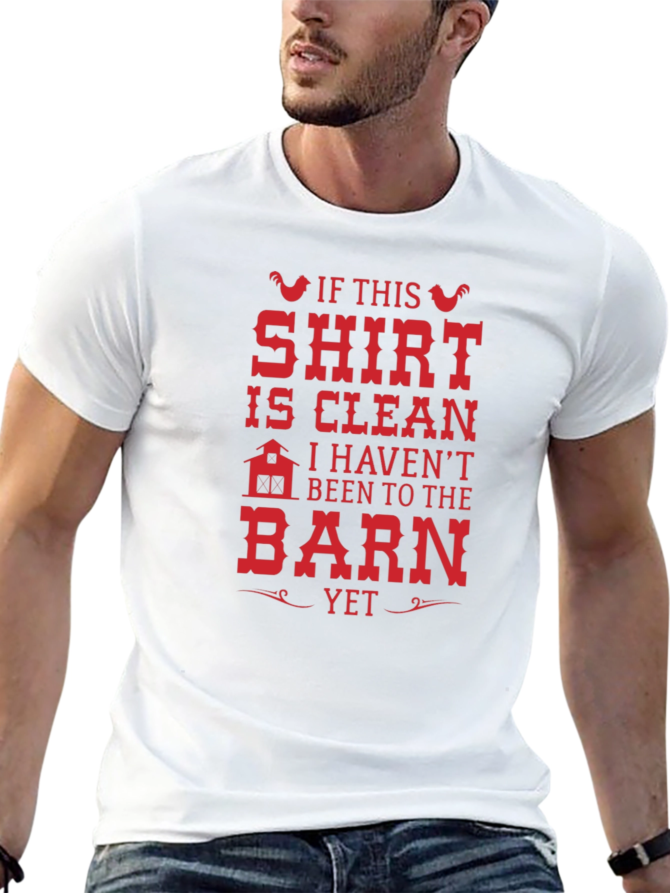 Black Funny Farm T-Shirt - If This Shirt is Clean Barn Graphic Tee view 13