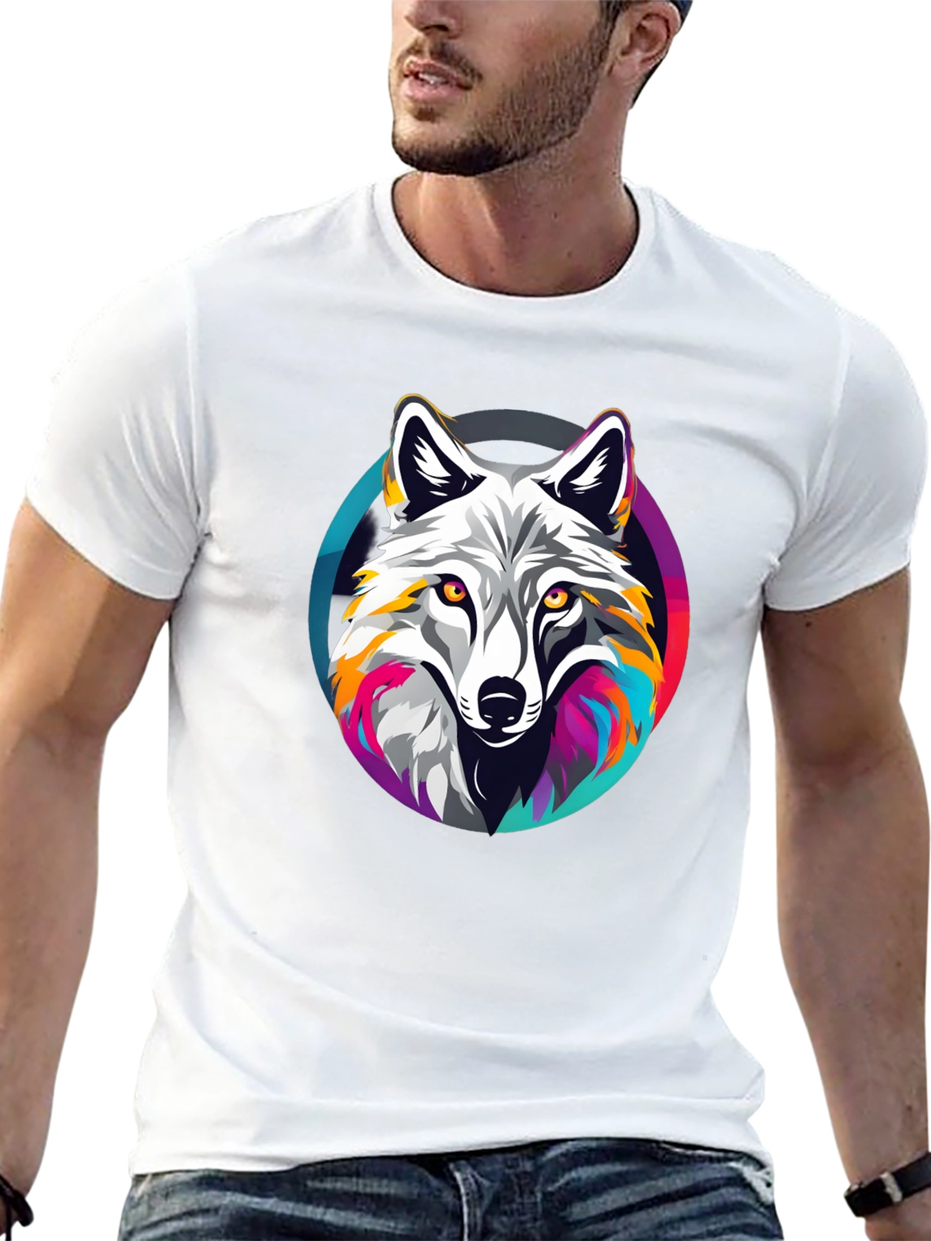 Black Wolf Graphic Tee - Stylish Men's Black T-Shirt view 13