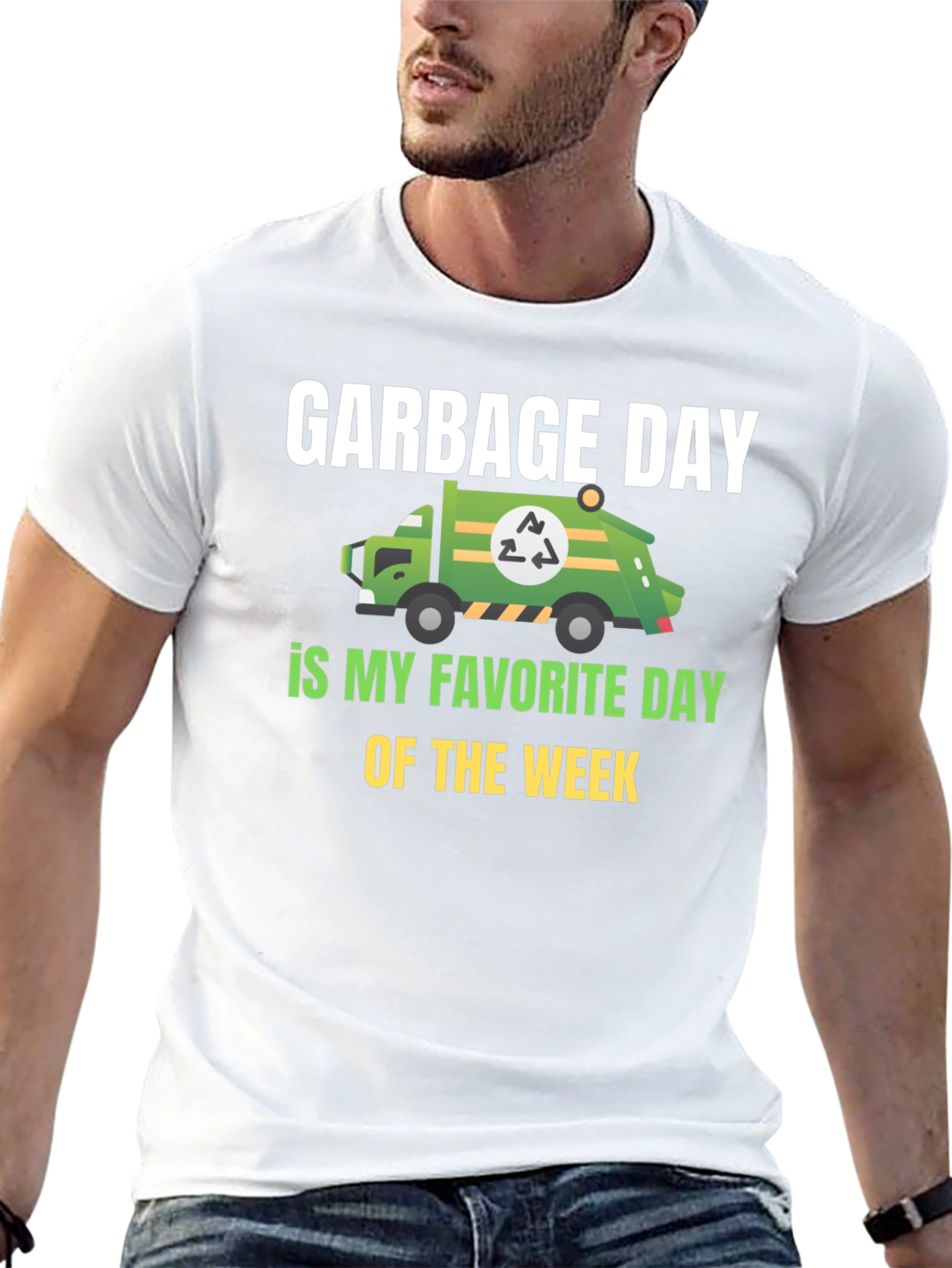 Black Garbage Day T-Shirt - Recycling Truck Tee view 13