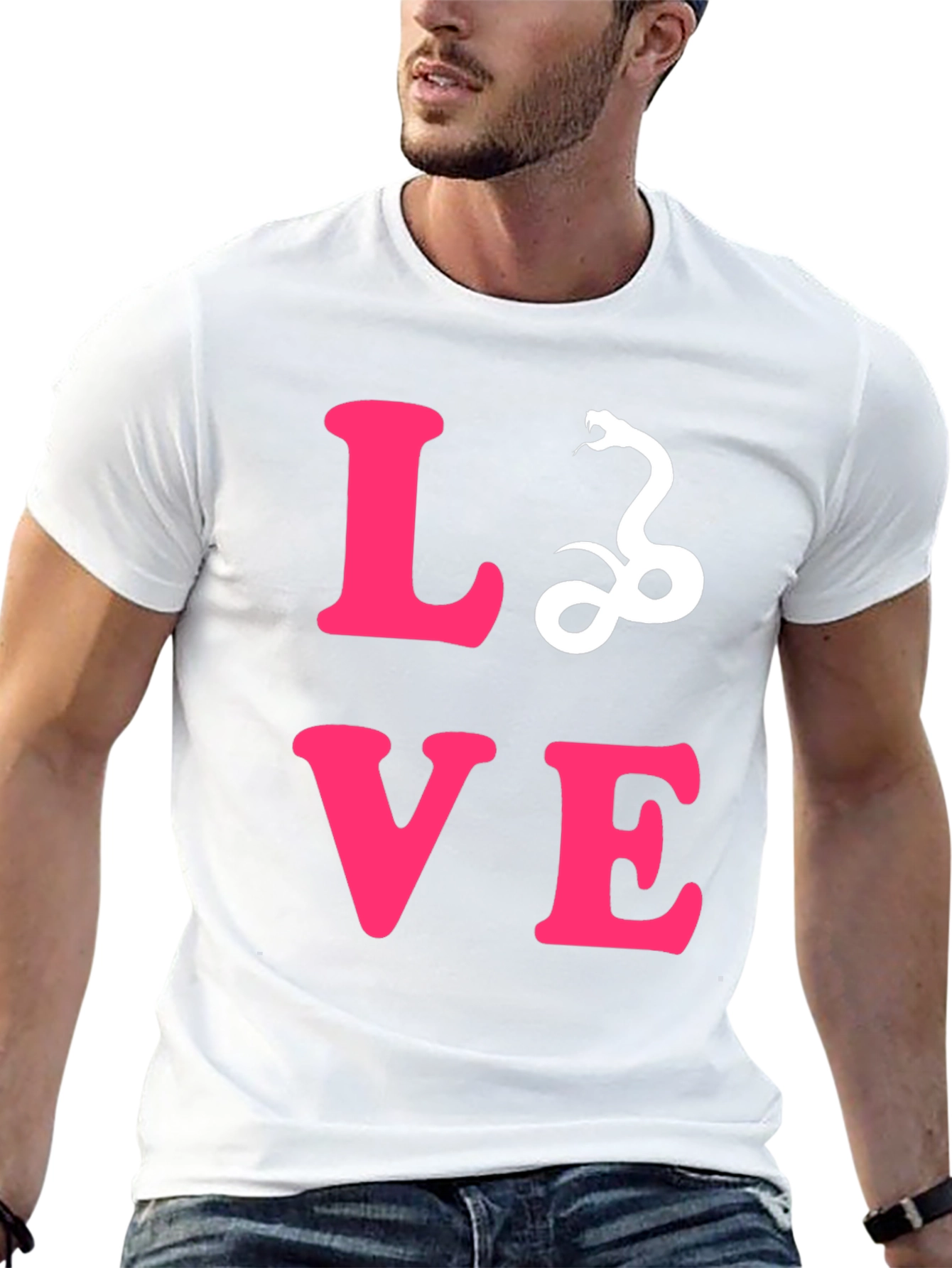 Black Love Snake Graphic Tee - Stylish Unisex T-Shirt view 13
