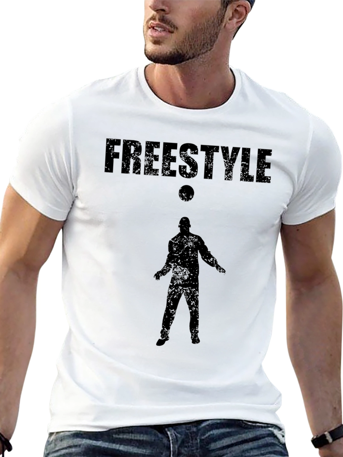 Black Freestyle Soccer Graphic T-Shirt - Black view 13