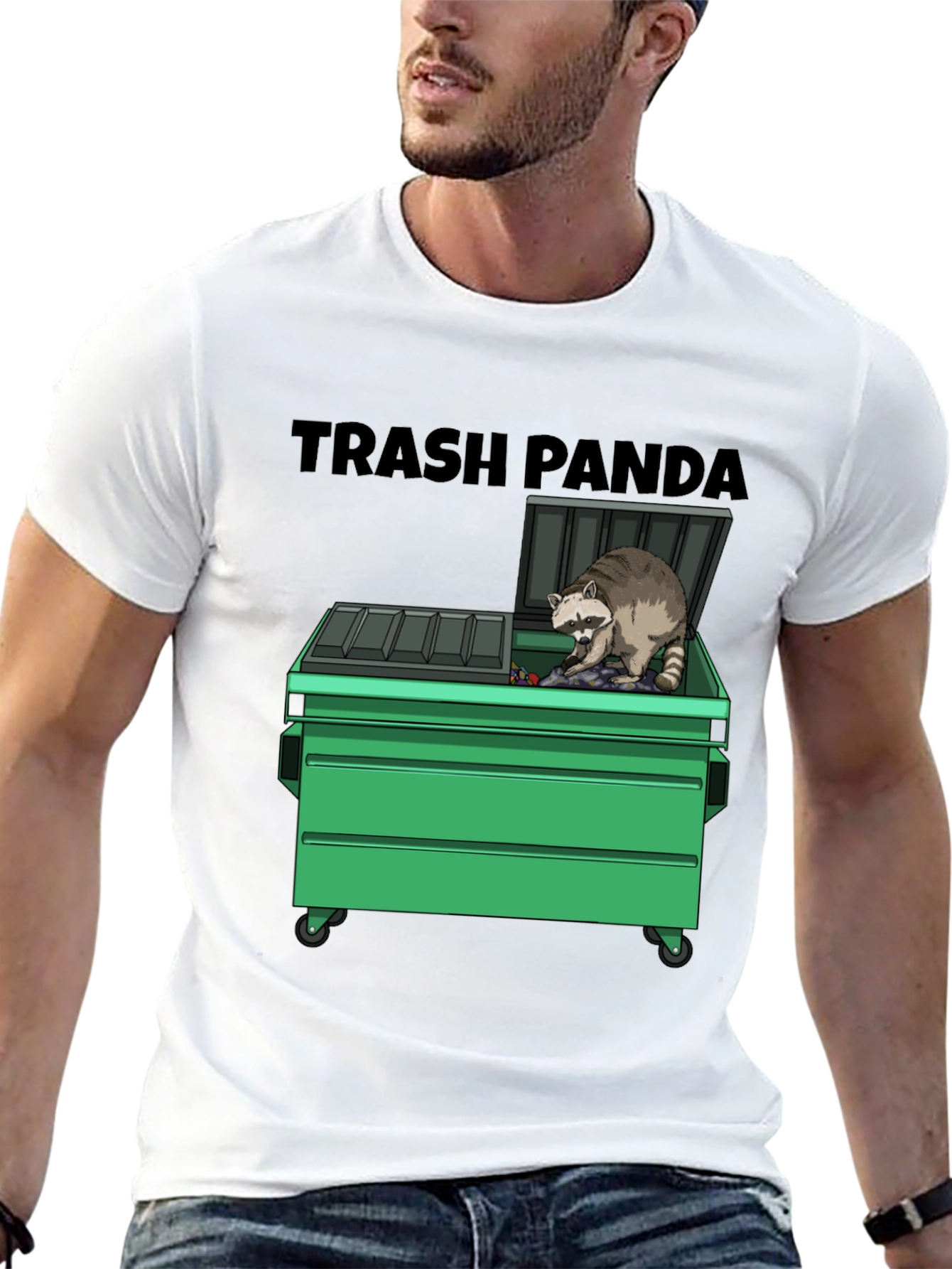 Black Trash Panda Graphic T-Shirt - Funny Raccoon Tee view 13