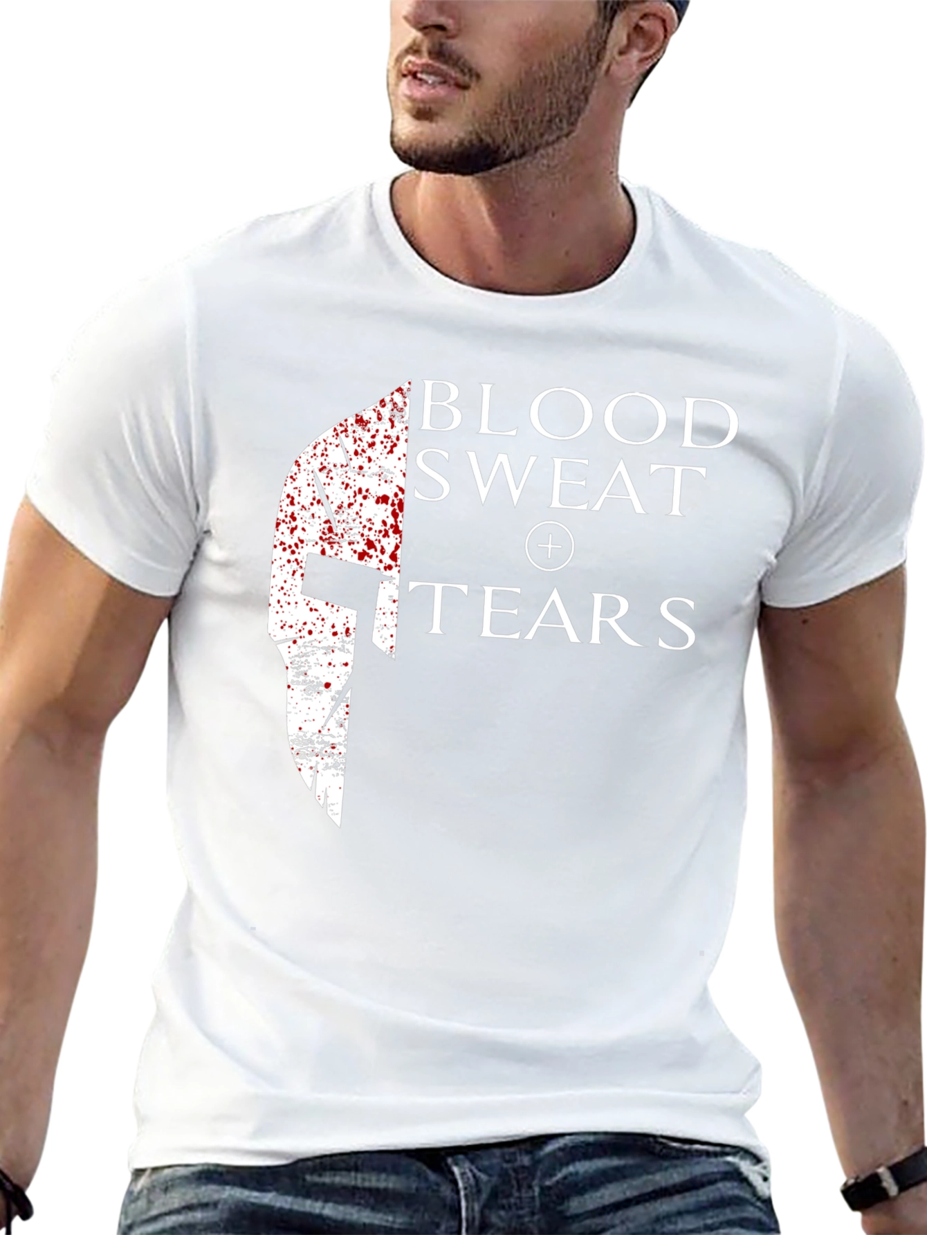 Black Blood Sweat Tears Spartan Helmet T-Shirt - Black view 13