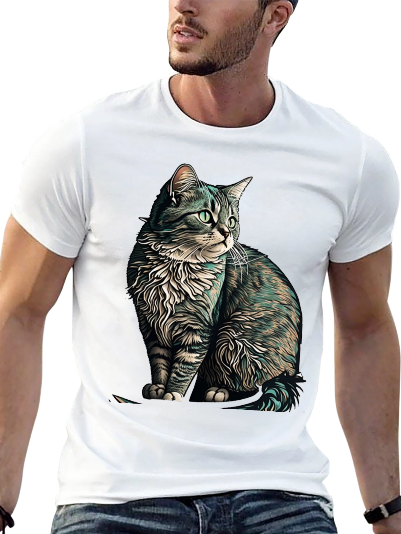 Black Cat Graphic Black T-Shirt view 13