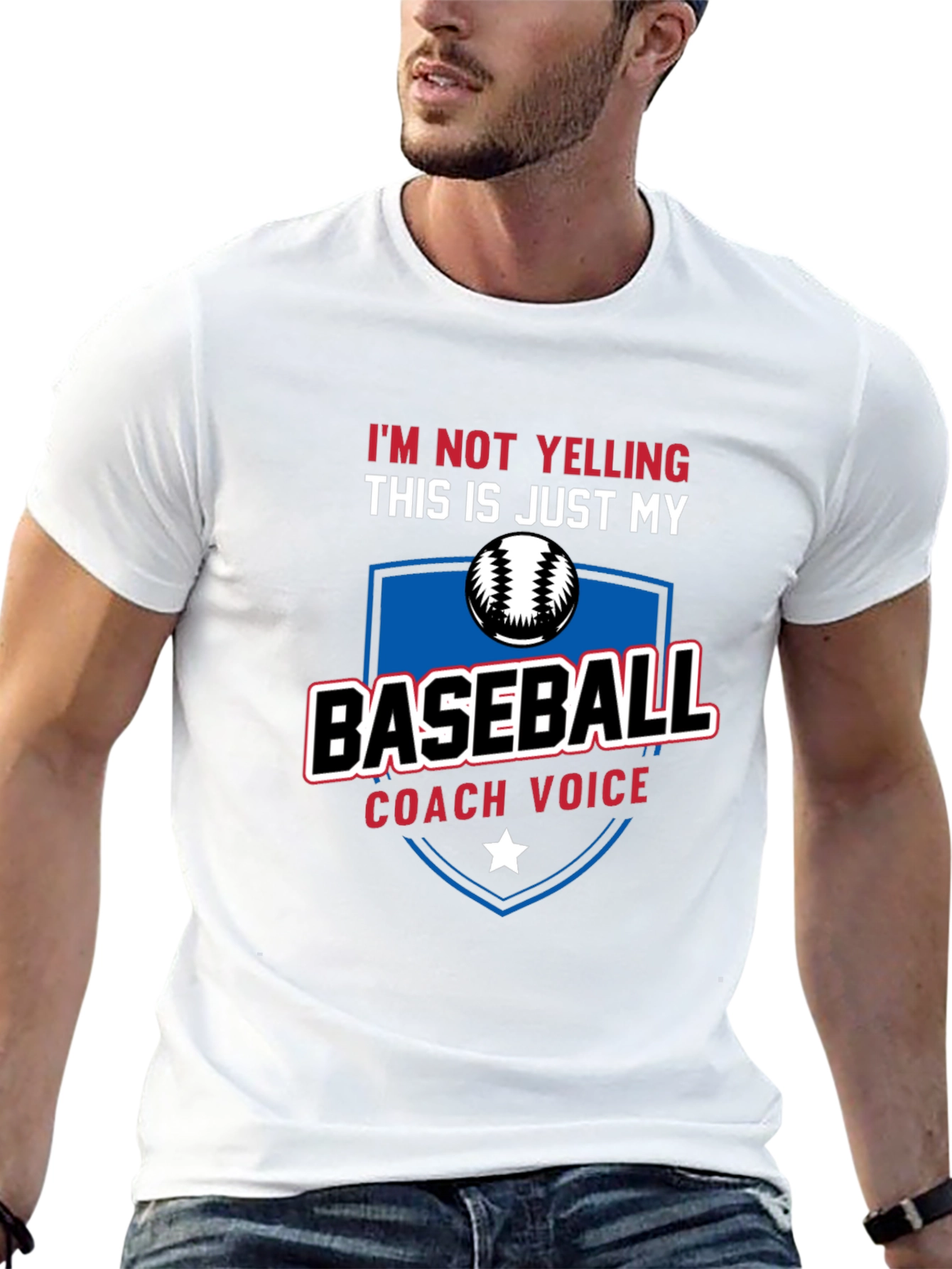 Black Baseball Coach Voice T-Shirt view 13