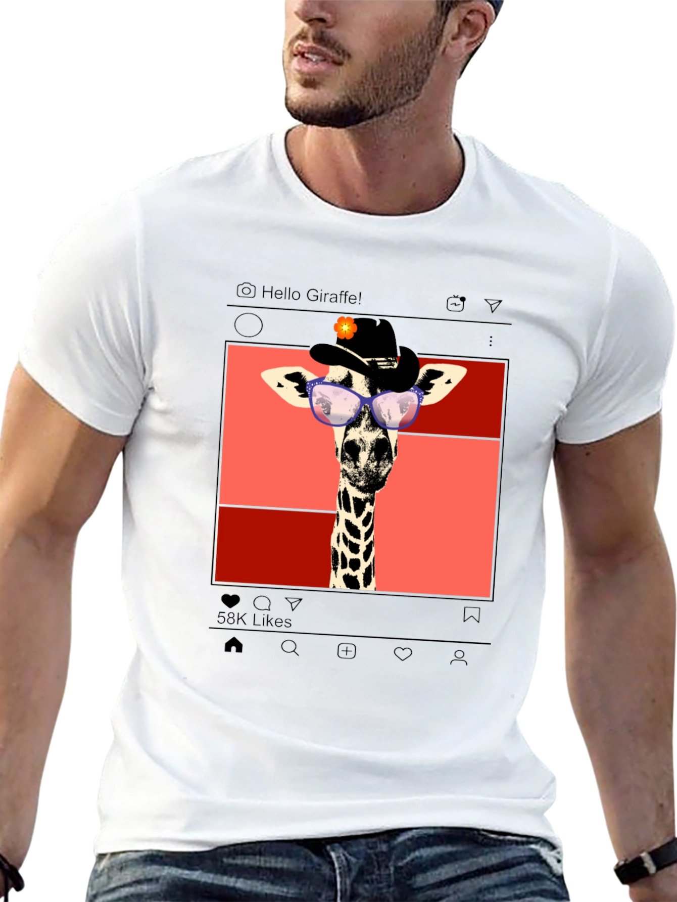 Black Giraffe Instagram T-Shirt view 13