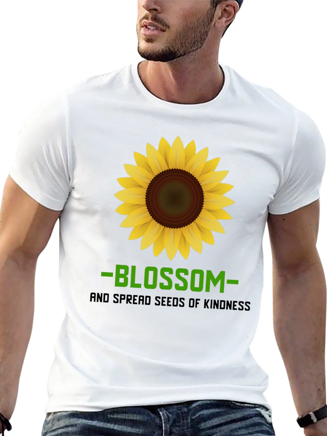 Black Blossom Kindness Graphic Tee - Black Cotton Comfort view 13