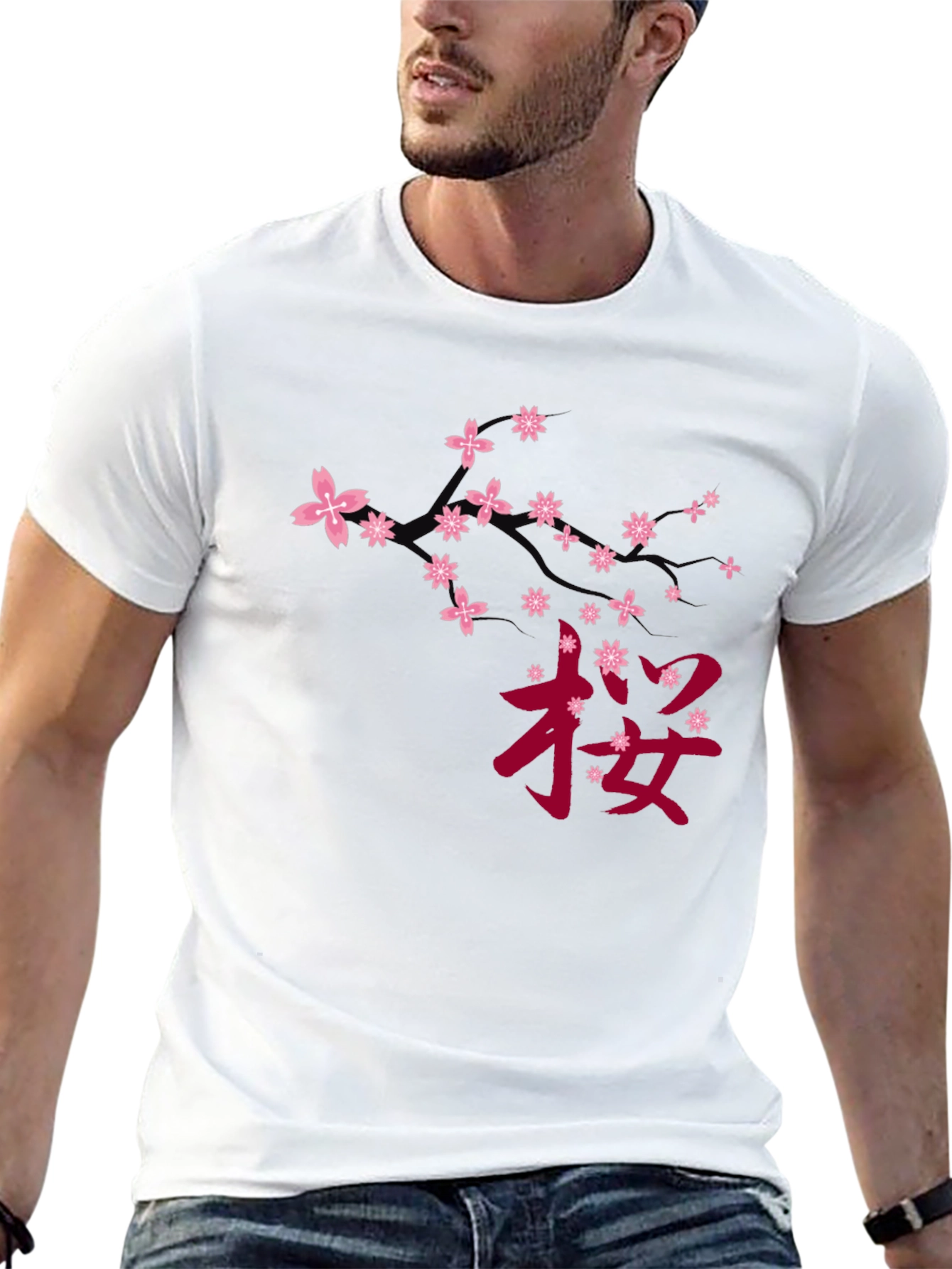Black Cherry Blossom Graphic Tee - Black view 13