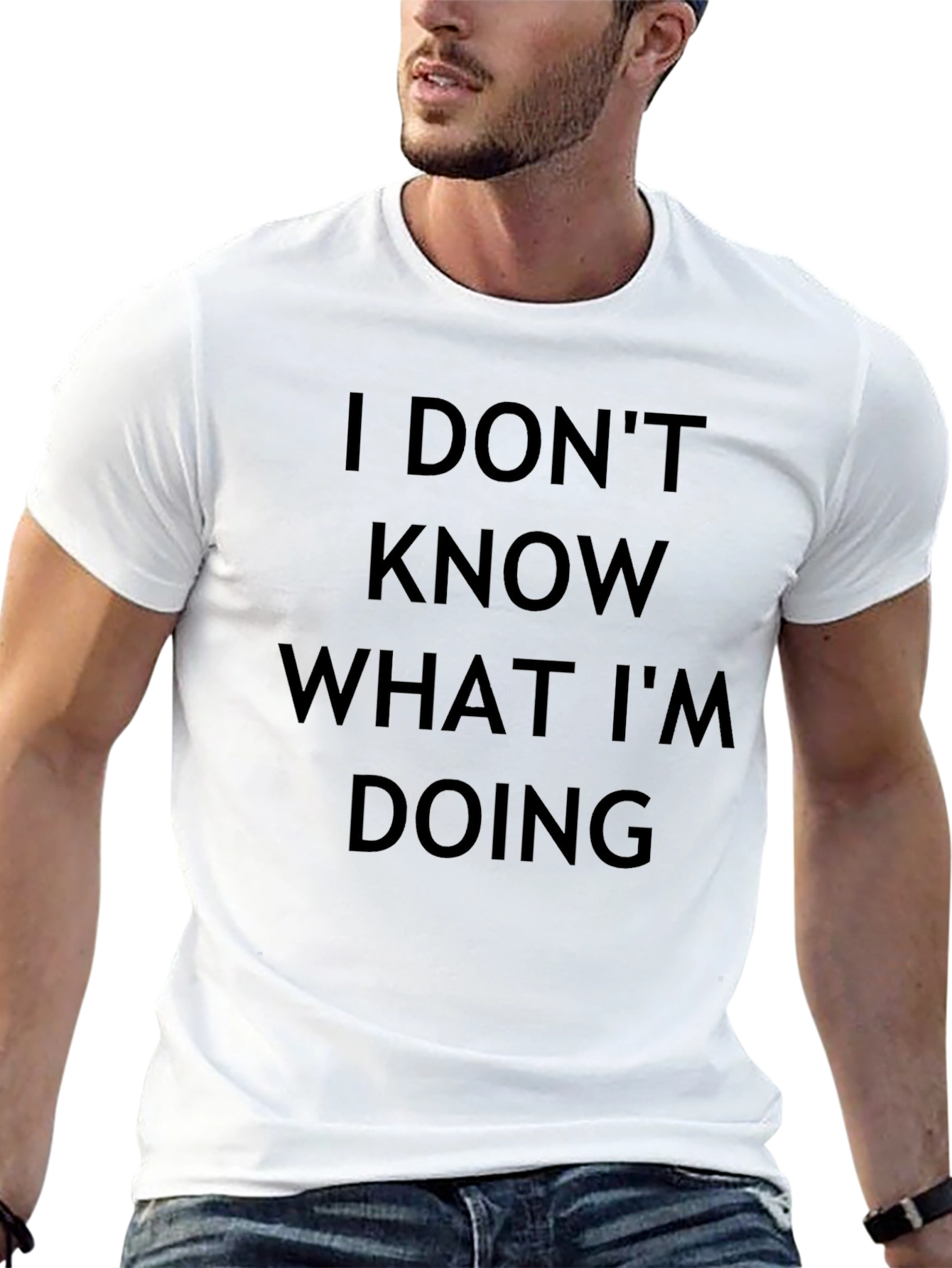 Black I Don't Know What I'm Doing Men's Black T-Shirt view 13
