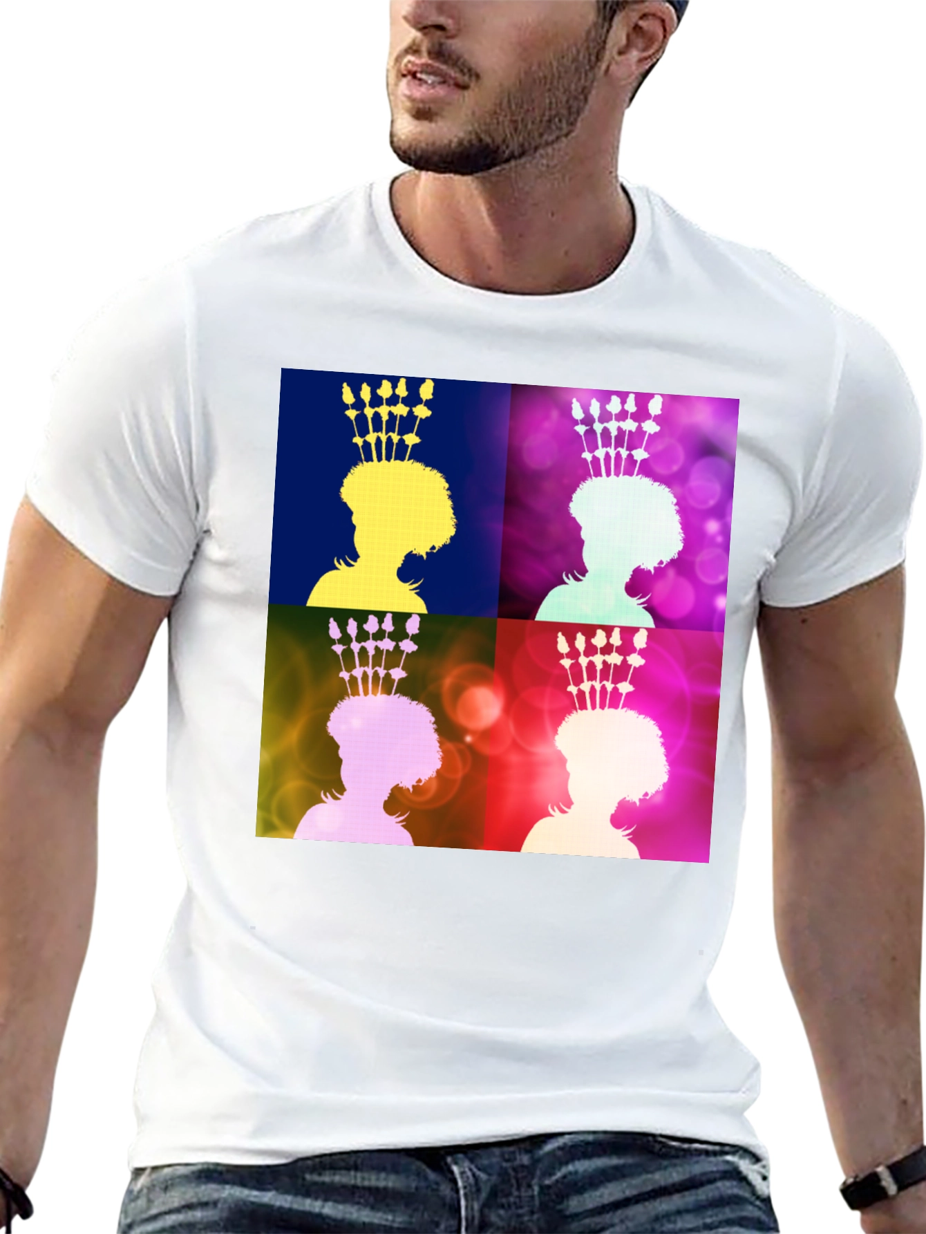 Black Pop Art Queen Graphic Tee - Stylish Unisex Black T-Shirt view 13