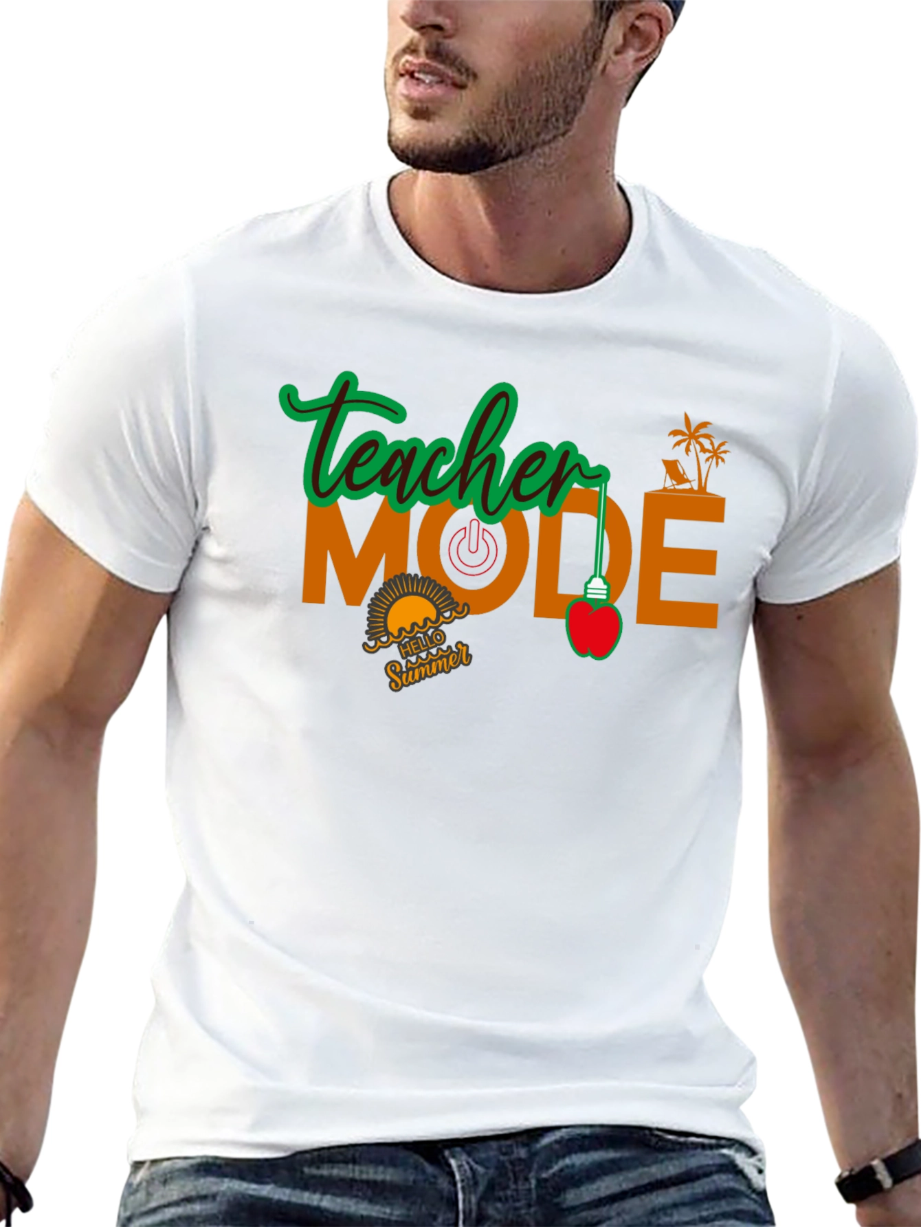 Black Teacher Mode Summer Black T-Shirt view 13