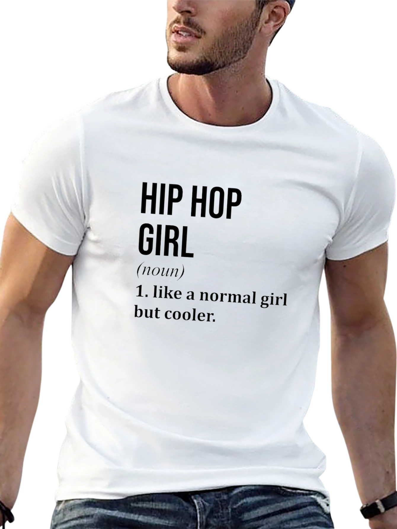 Black Hip Hop Girl Definition T-Shirt Cool Graphic Tee view 13
