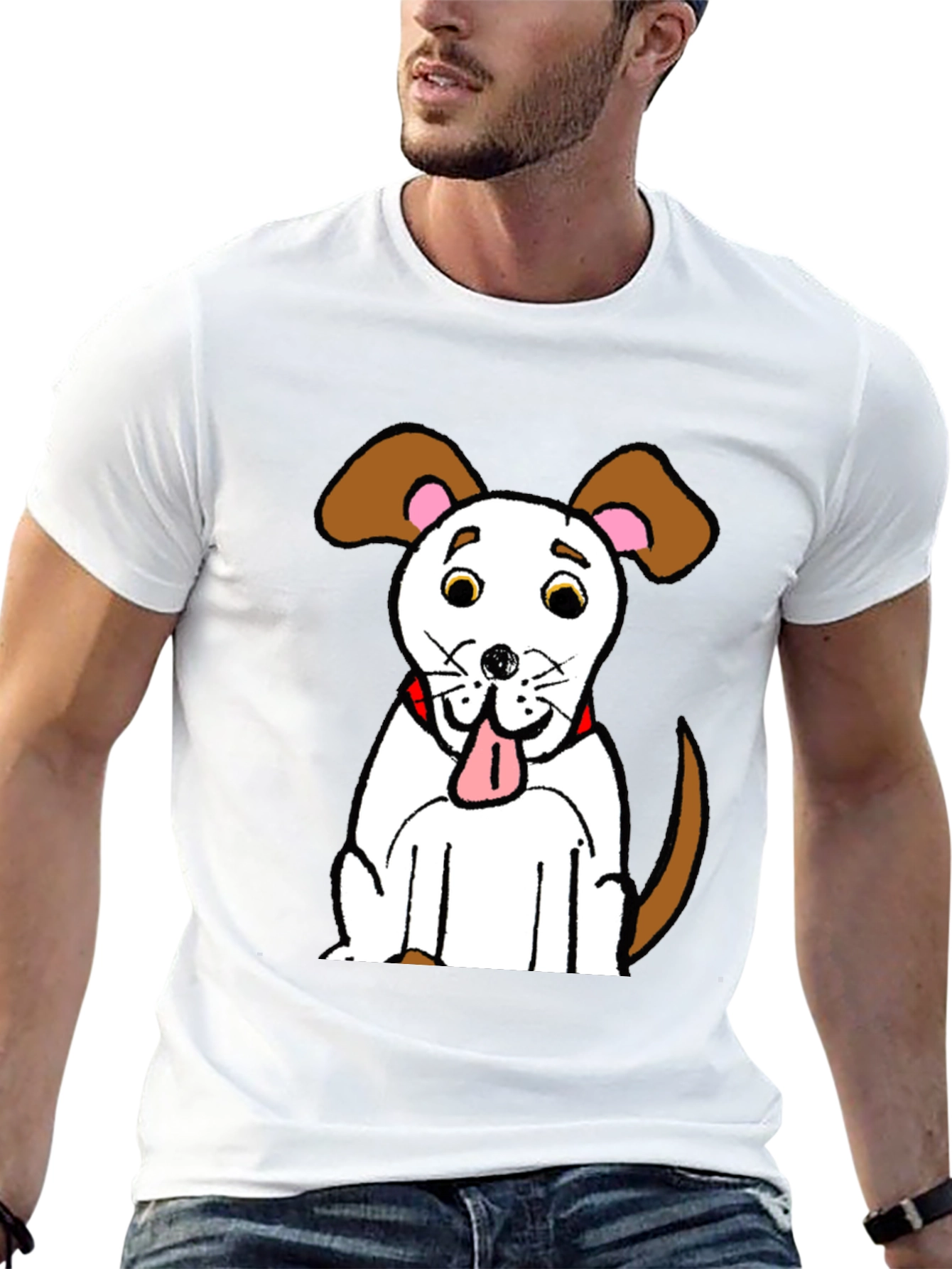 Black Cartoon Dog Graphic T-Shirt view 13