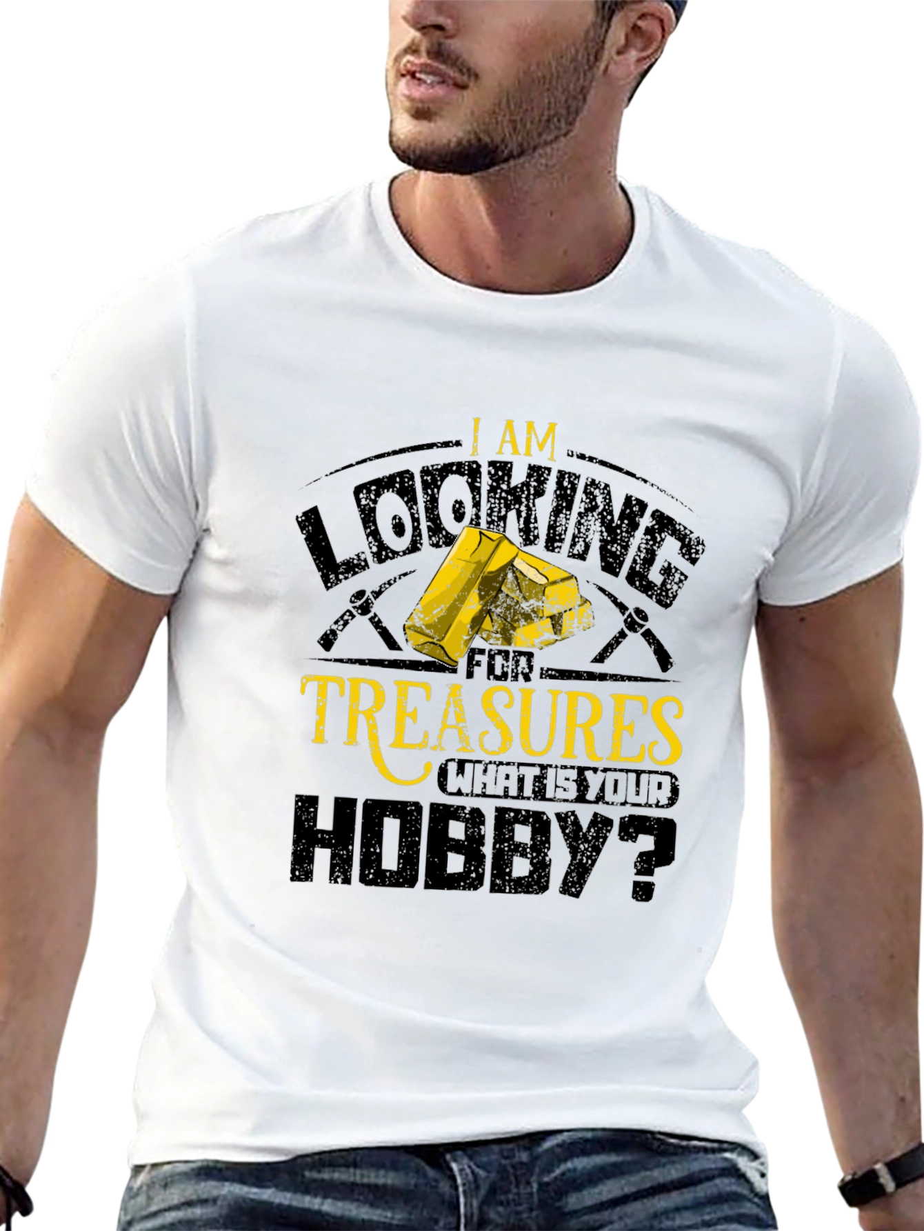Black I Am Looking For Treasures Hobby Graphic Tee view 13