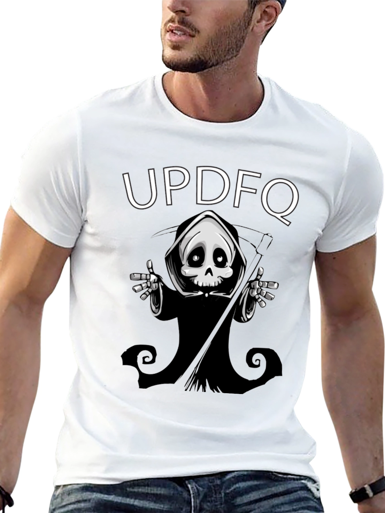Black UPD FQ Grim Reaper Black Graphic T-Shirt view 13