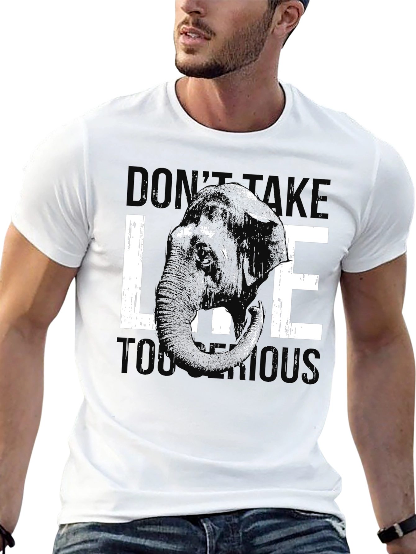 Black Elephant Graphic Tee - Don't Take Life Too Serious view 13