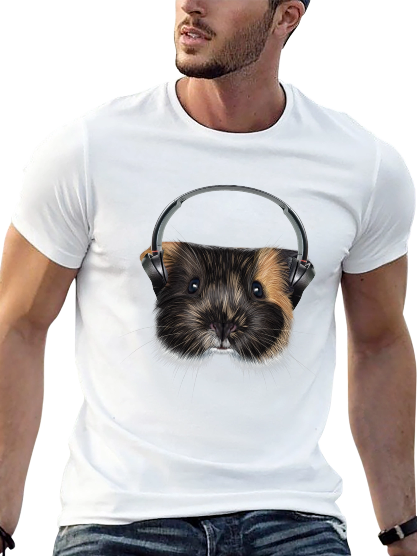 Black Guinea Pig DJ Graphic T-Shirt view 13