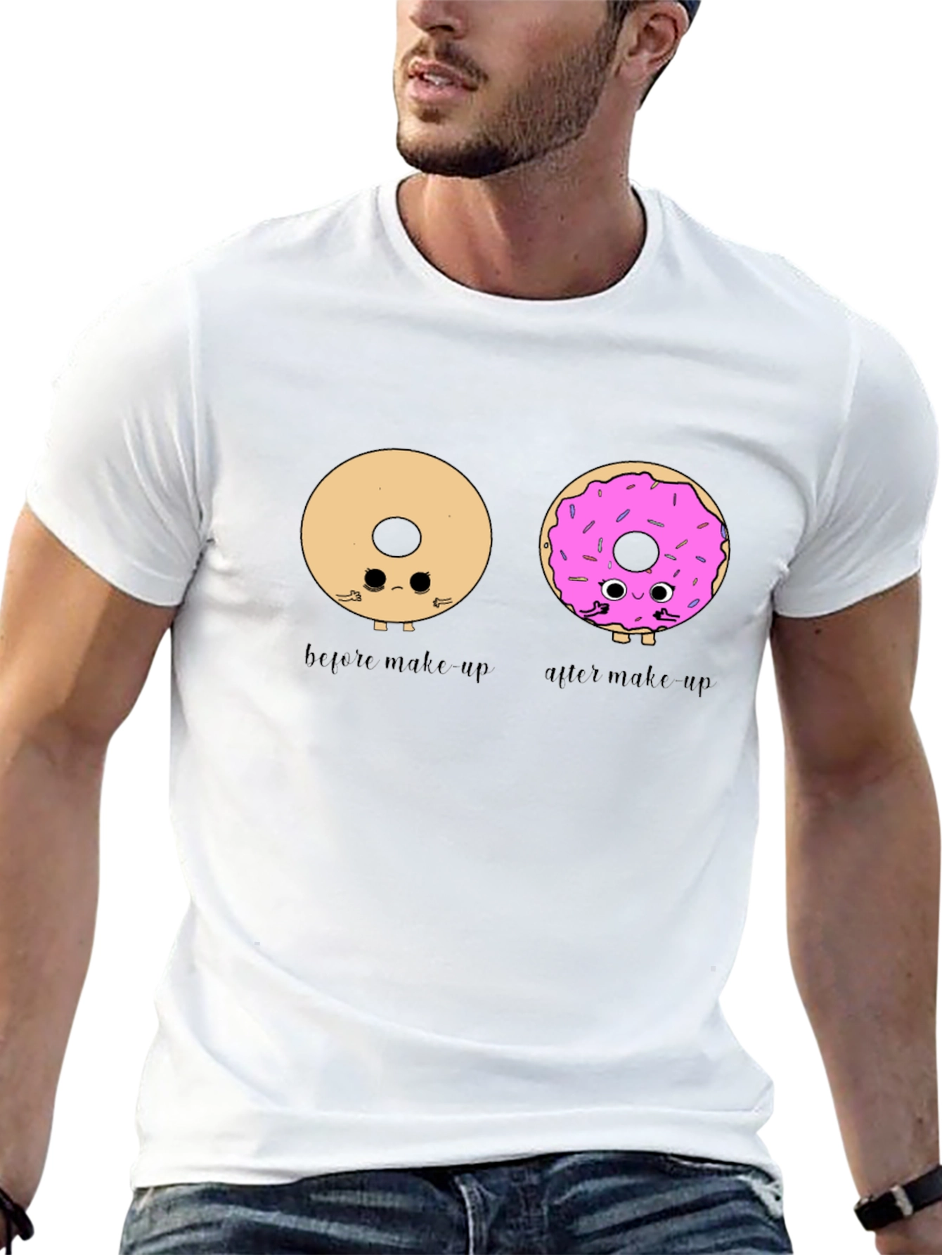 Black Donut Makeup T-Shirt - Humorous Graphic Tee view 13